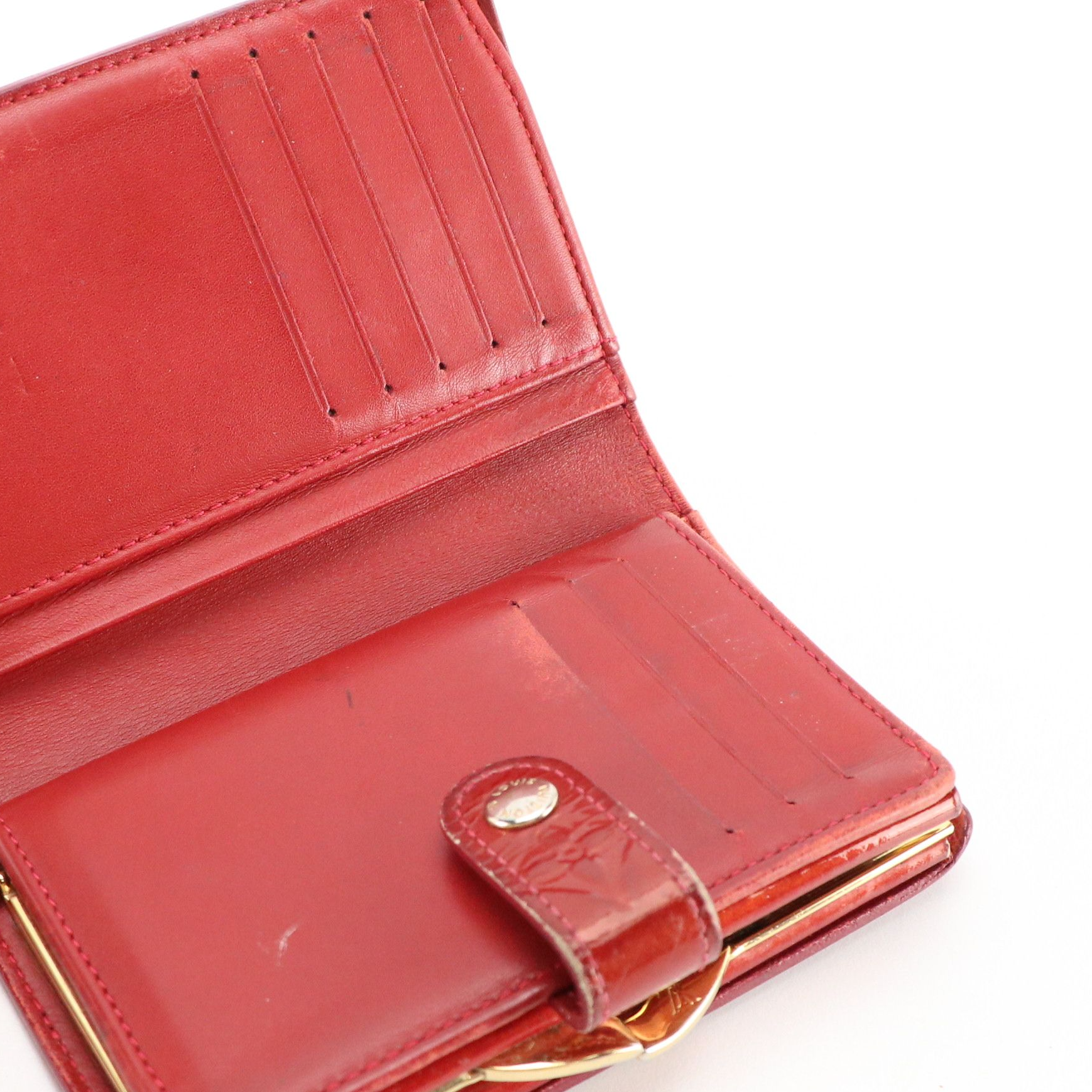 Louis Vuitton Porte-Monnaie Billets Viennois in Red Monogram Vernis Leather