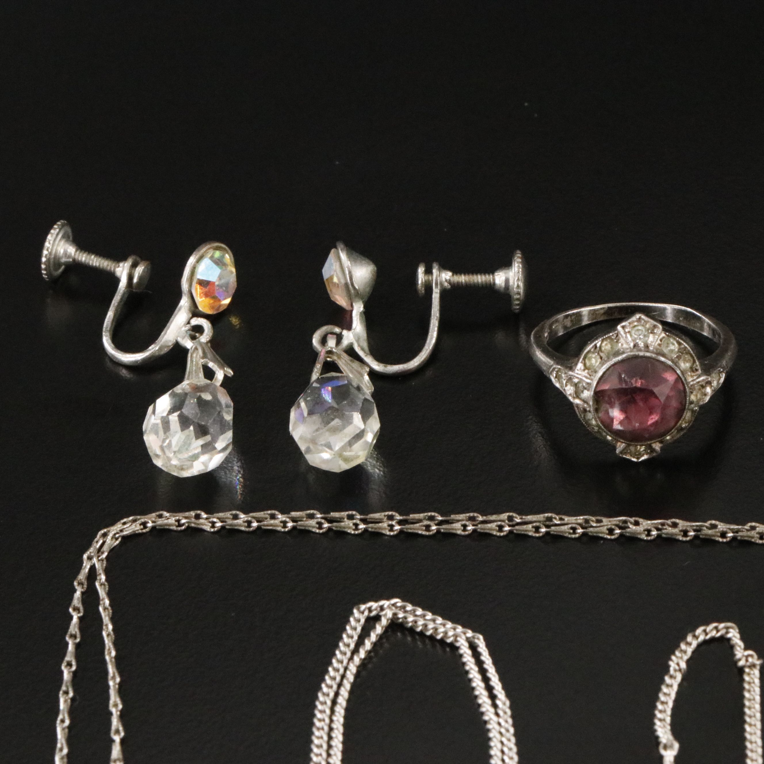 Vintage Jewelry Featuring Sterling, Rhinestones and Glass