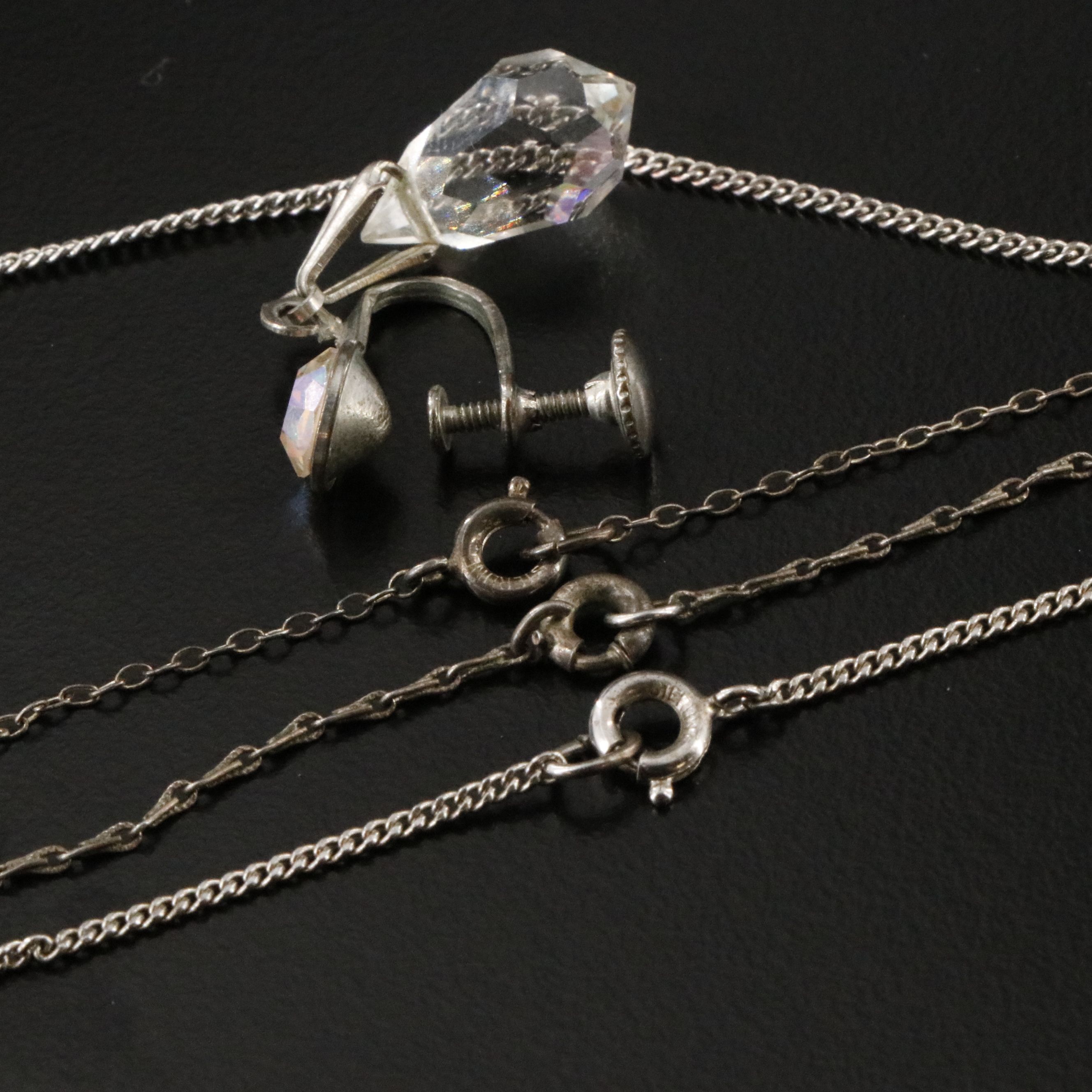 Vintage Jewelry Featuring Sterling, Rhinestones and Glass