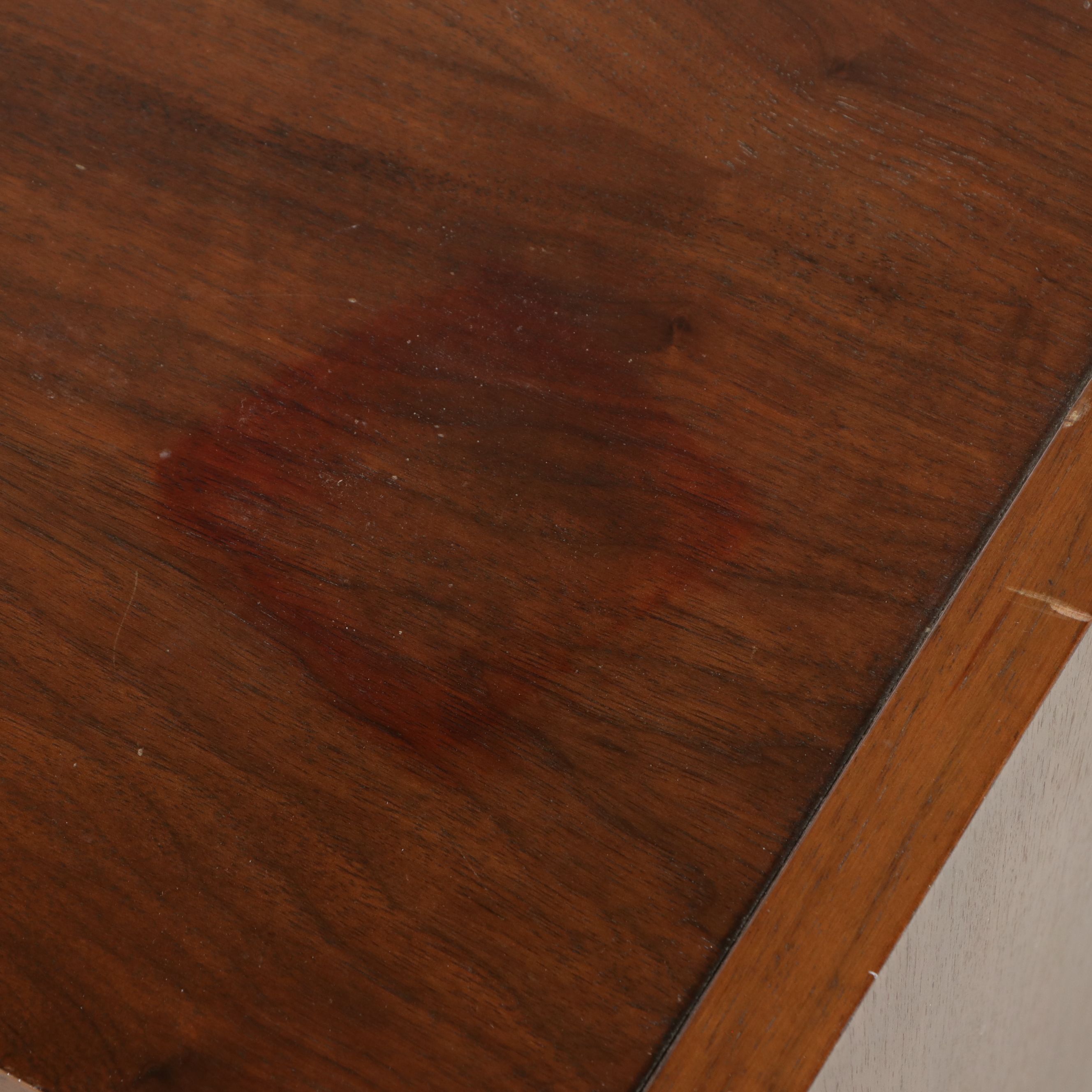 Mid Century Modern Sculpted Walnut Queen Headboard with Nightstand