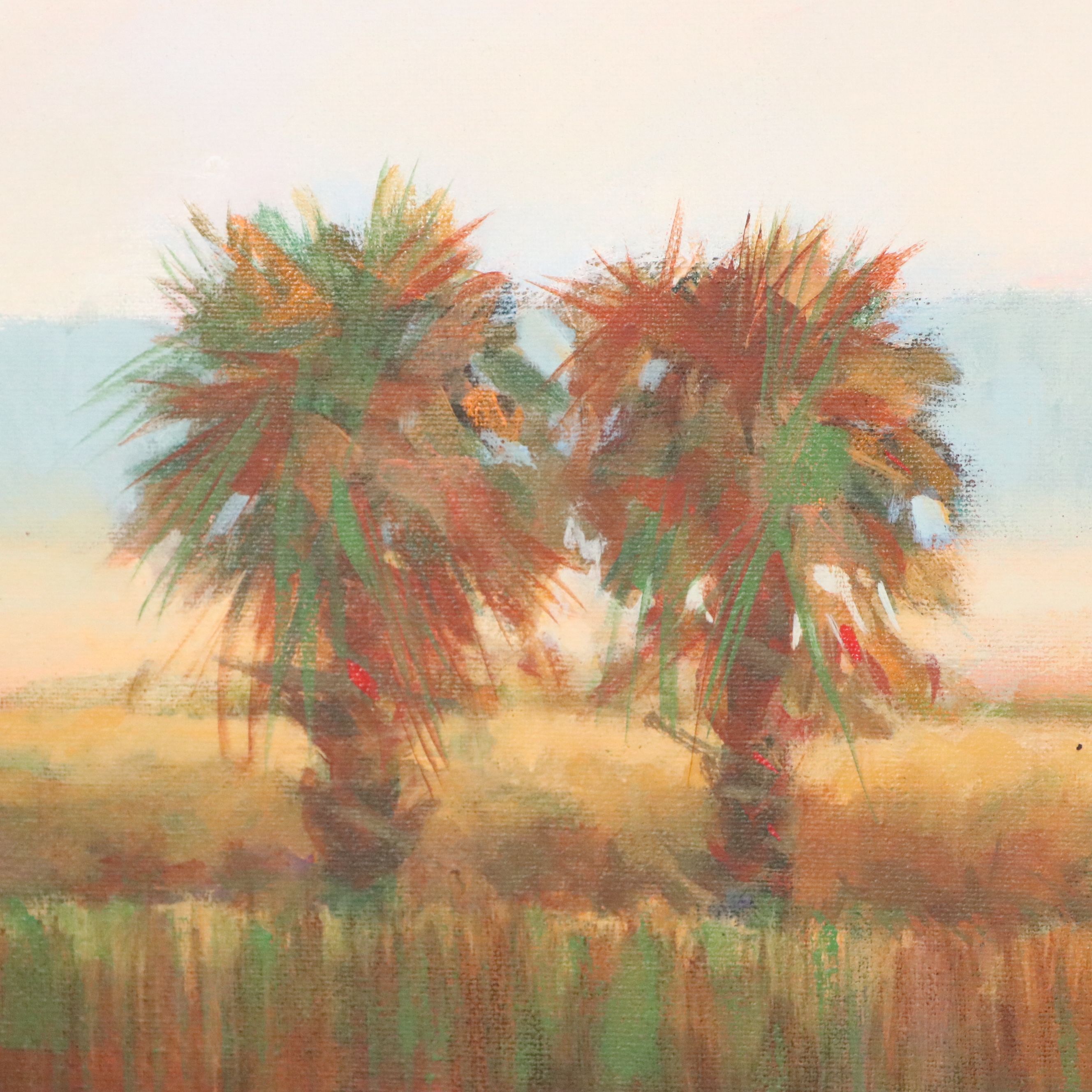 Large-Scale Florida Marsh Landscape Oil Painting