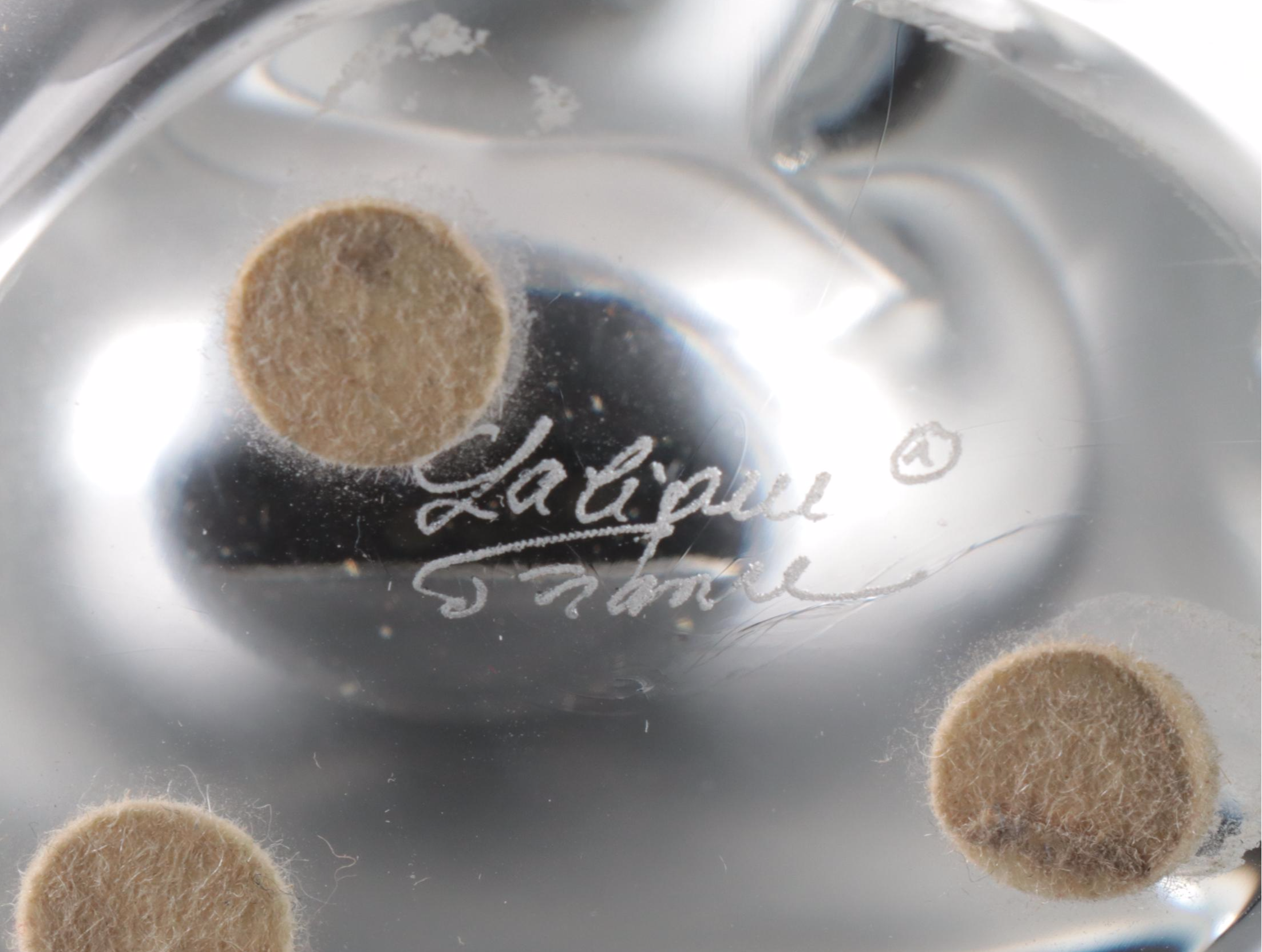 Lalique "Sylvie" Frosted Crystal Vase with Flower Frog