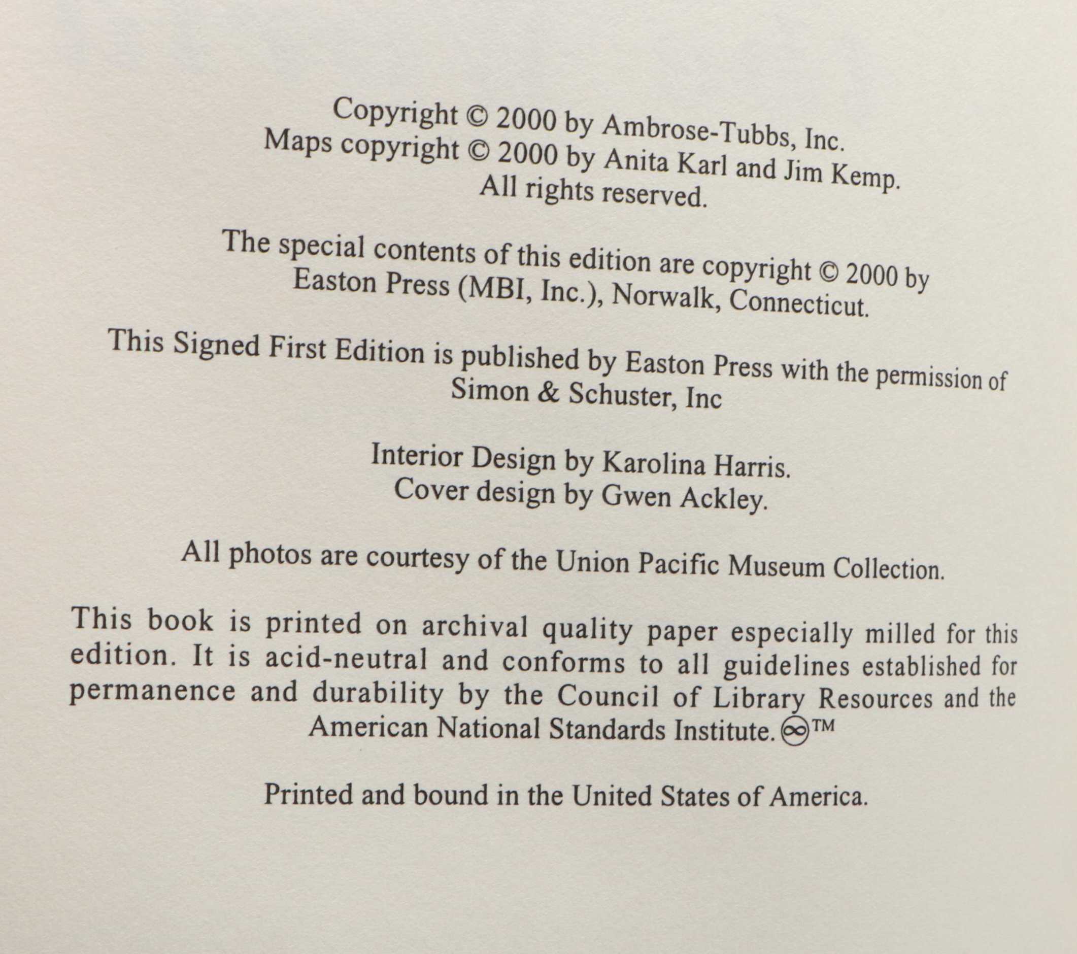 Signed First Edition "Nothing Like It in the World" by Stephen E. Ambrose, 2000