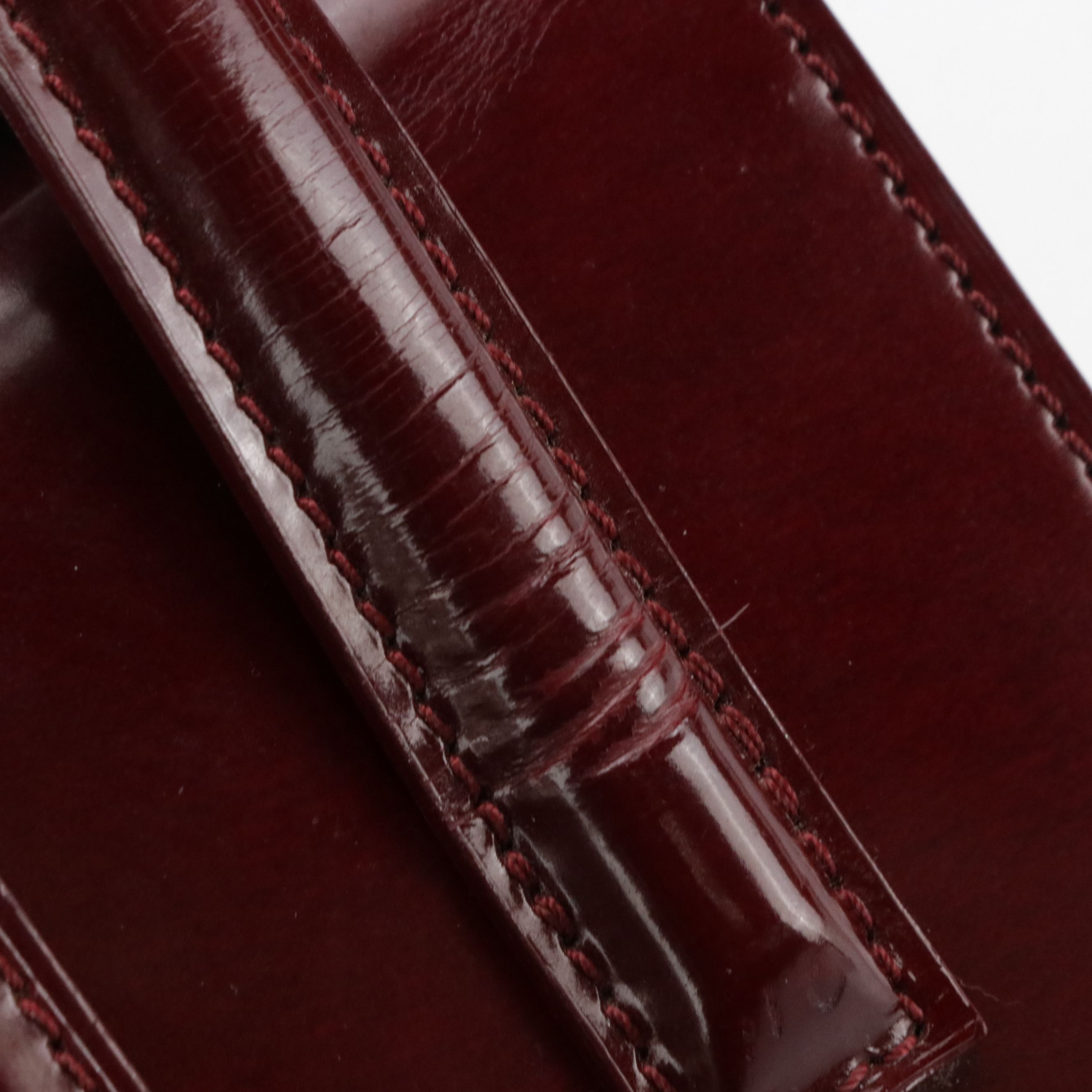 Cartier Panthère Top Handle Box Bag in Burgundy Patent Leather