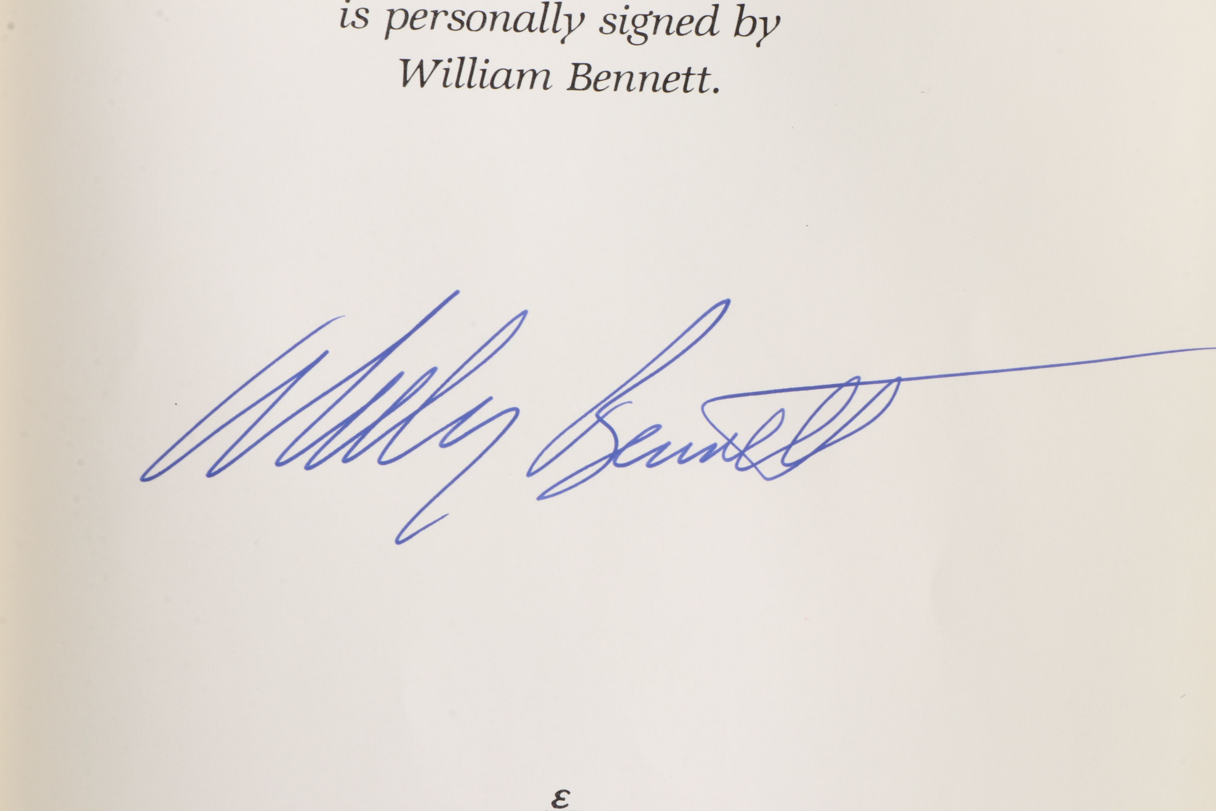 Signed First Edition "The Book of Virtues" and "The Moral Compass" by W. Bennett