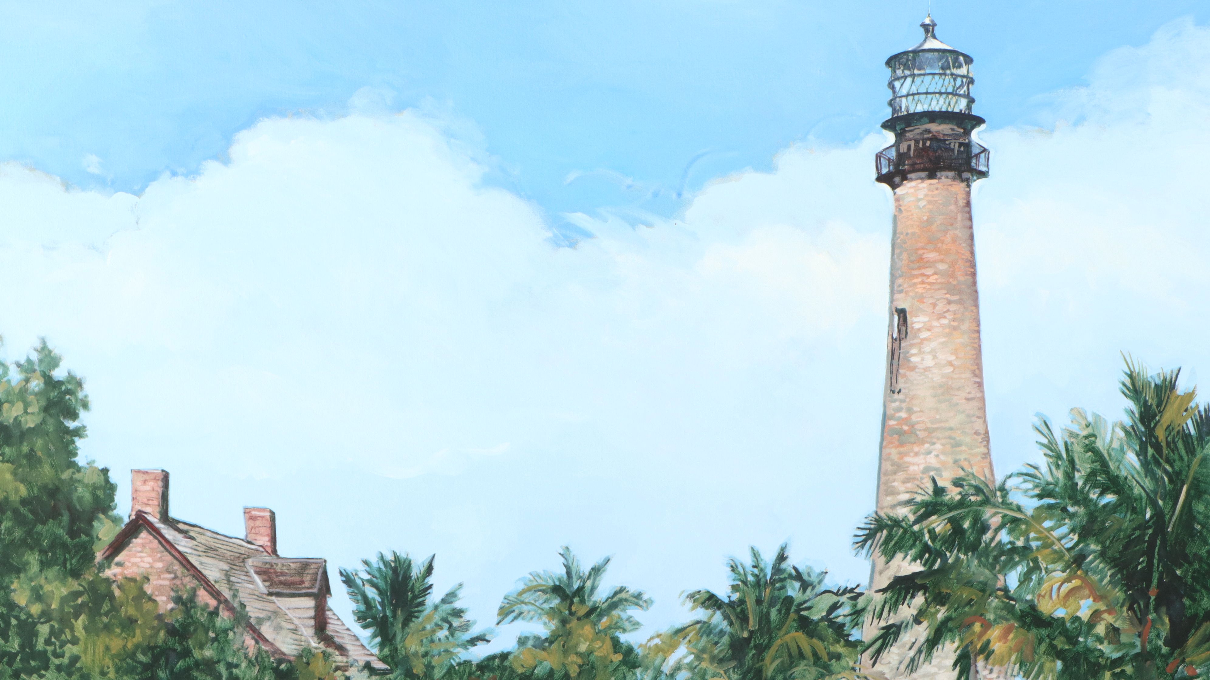 Eleanor Blair Large-Scale Florida Lighthouse Landscape Oil Painting