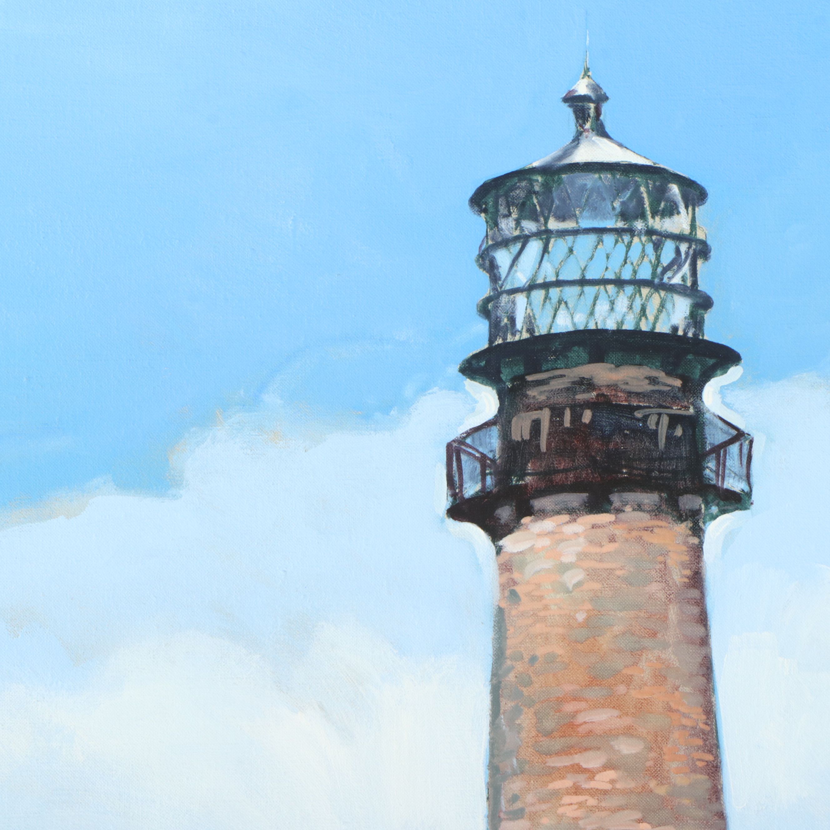 Eleanor Blair Large-Scale Florida Lighthouse Landscape Oil Painting