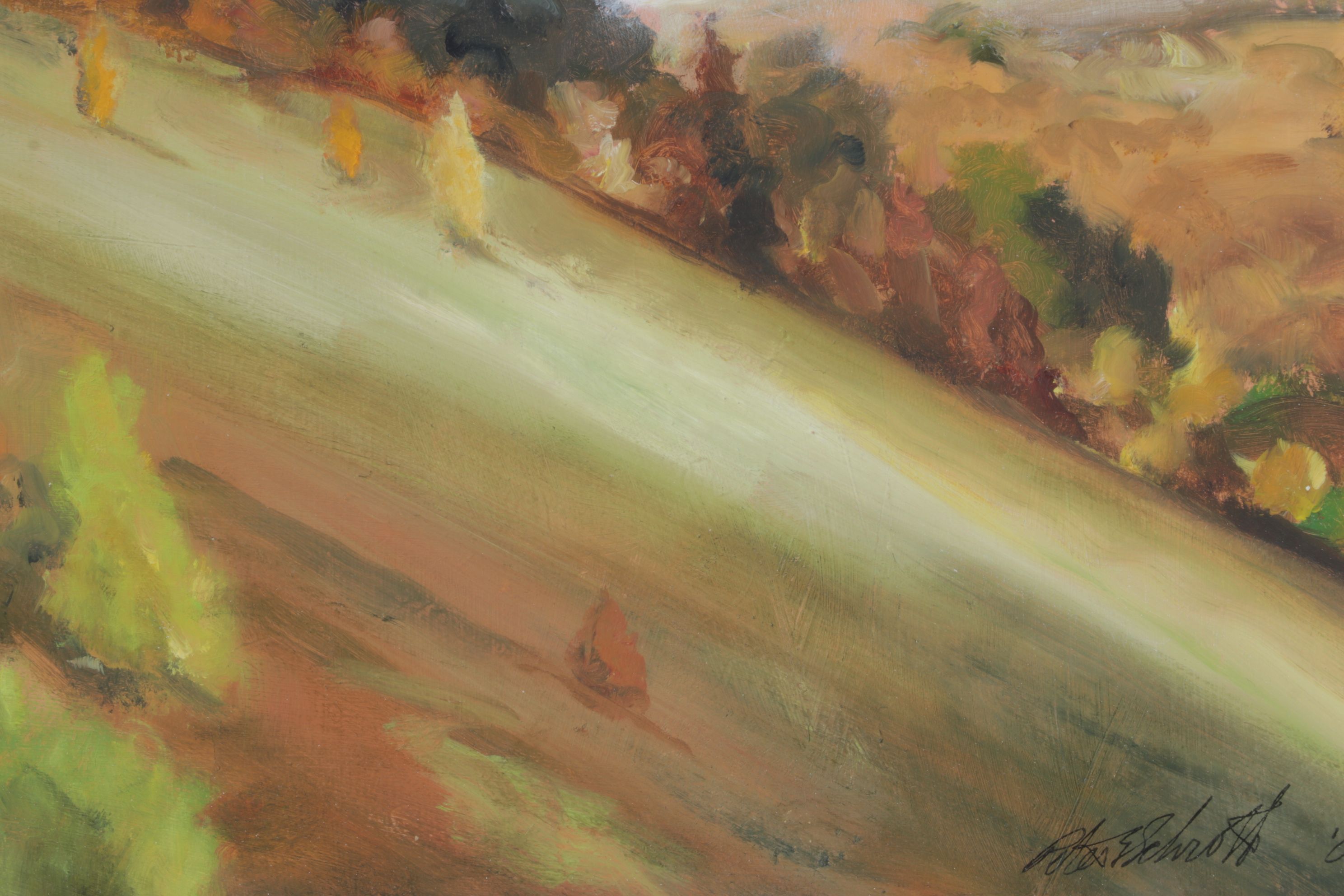 Peter Schroth Oil Painting "Steep Hillside", 2000
