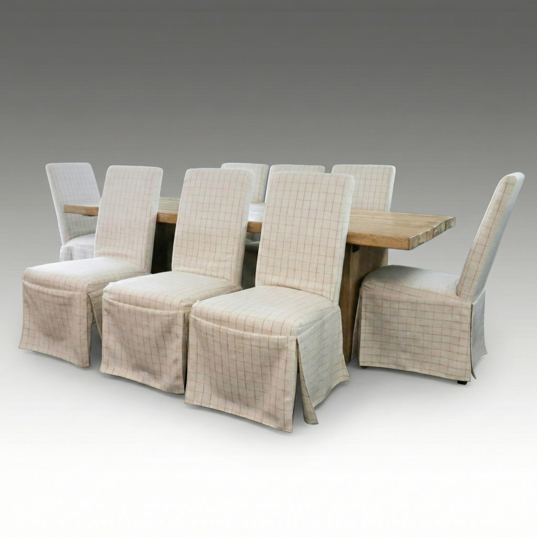 Riverside Furniture Upholstered Dining Chairs with Rustic Dining Table