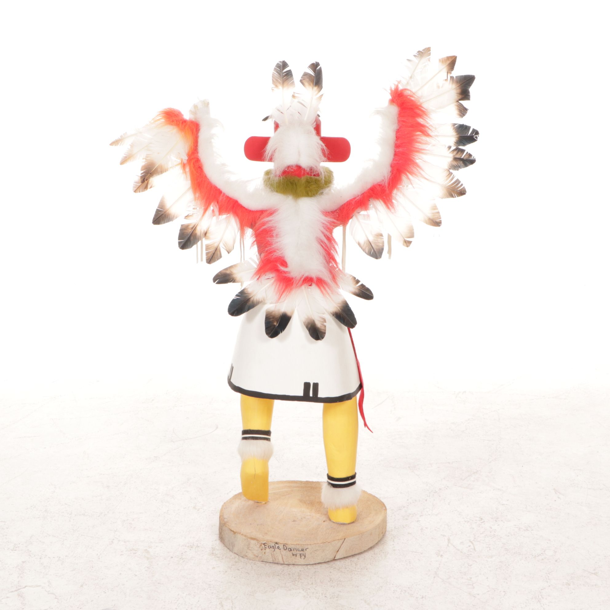 Signed Hand-Crafted "Eagle Dancer" Cottonwood Kachina Figure