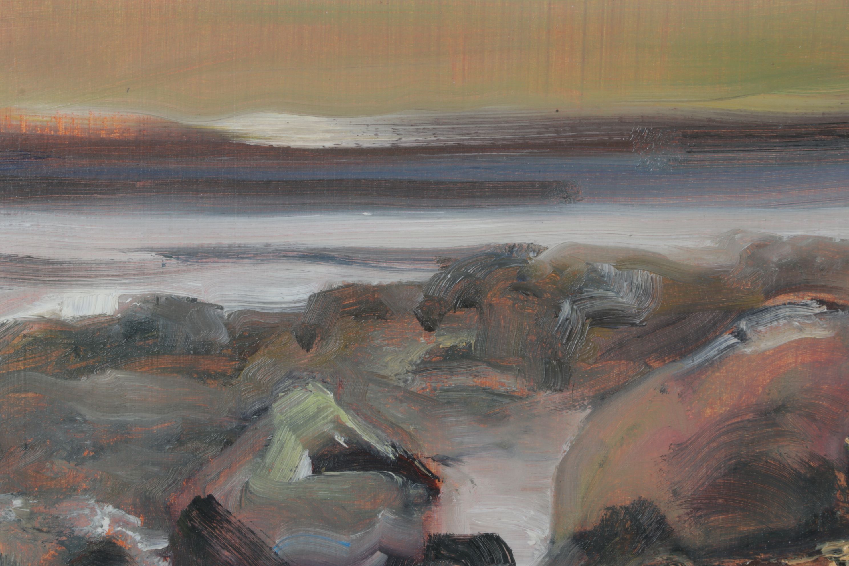 Peter Schroth Oil Painting "Seashore, Pink Light", 1999