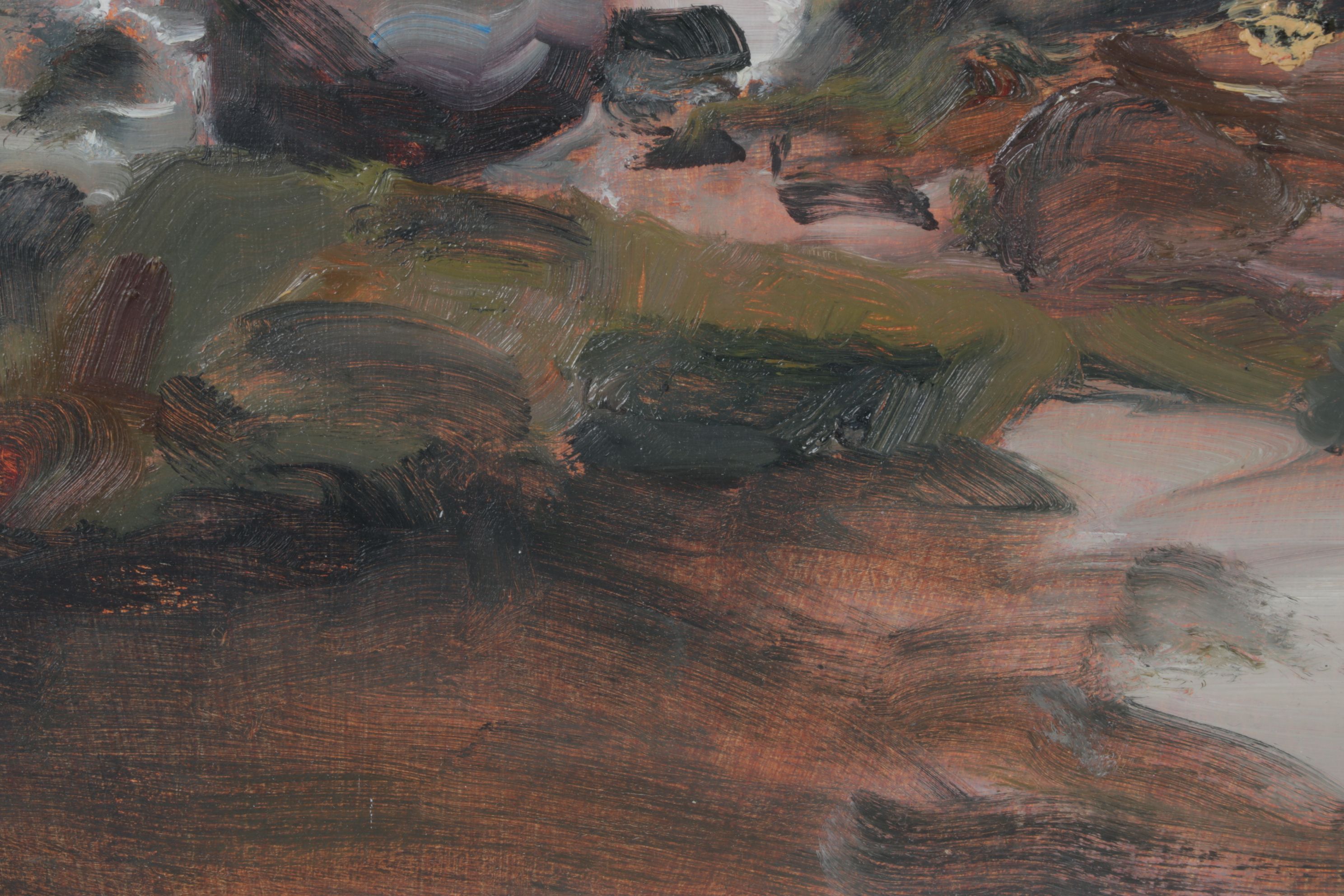 Peter Schroth Oil Painting "Seashore, Pink Light", 1999