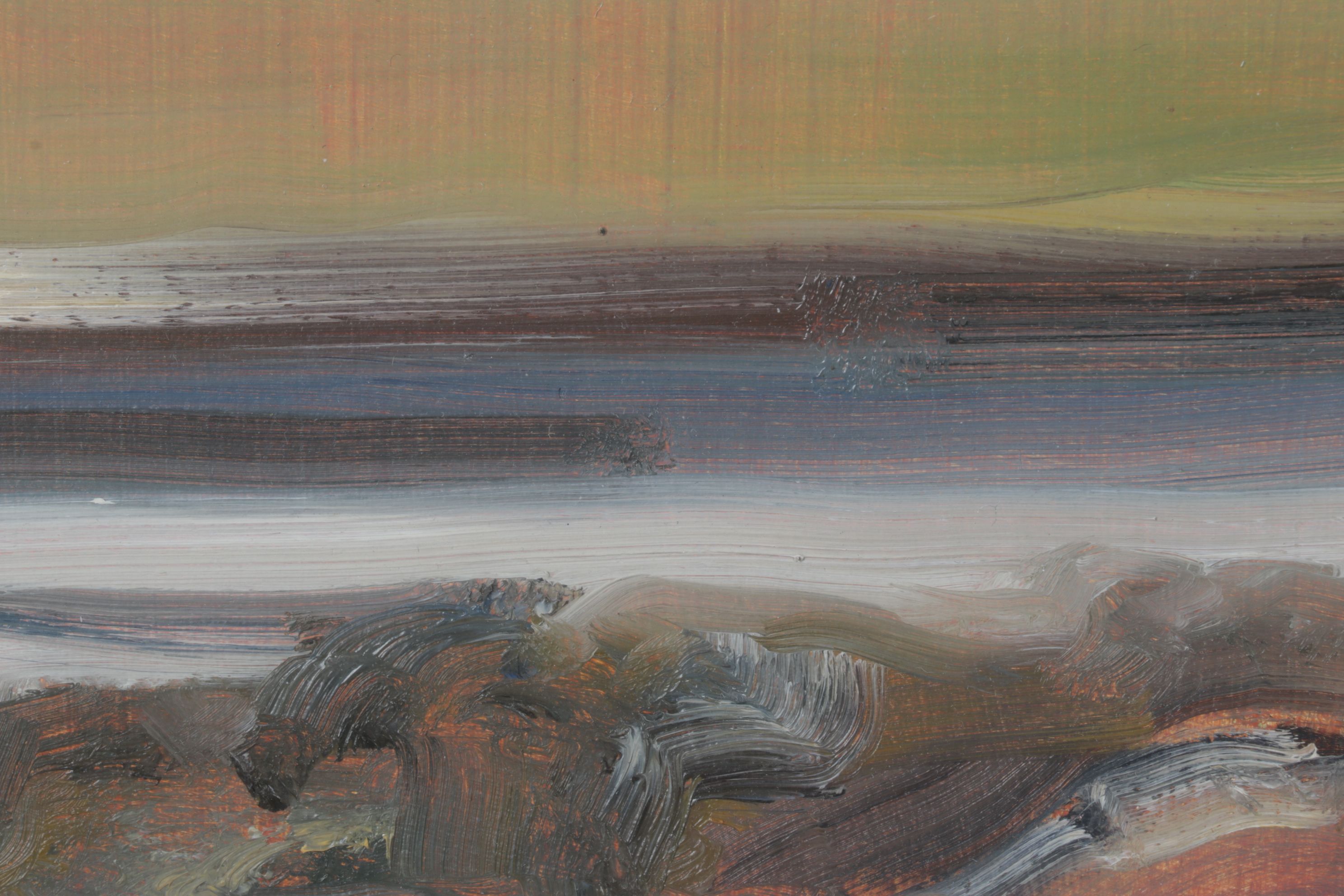 Peter Schroth Oil Painting "Seashore, Pink Light", 1999