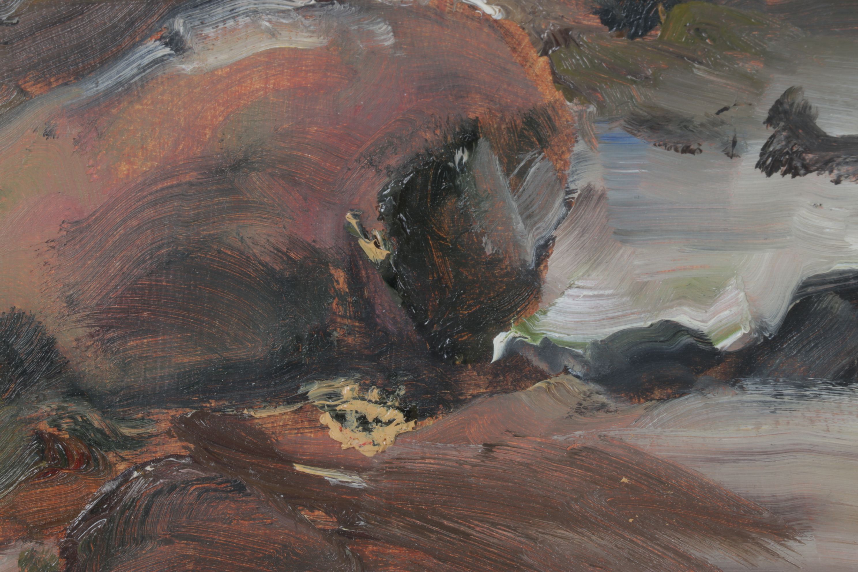 Peter Schroth Oil Painting "Seashore, Pink Light", 1999