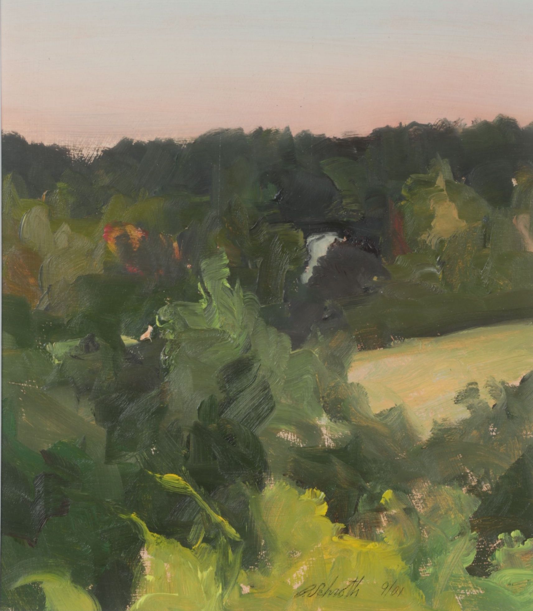 Peter Schroth Oil Painting "Sunset September", 2001