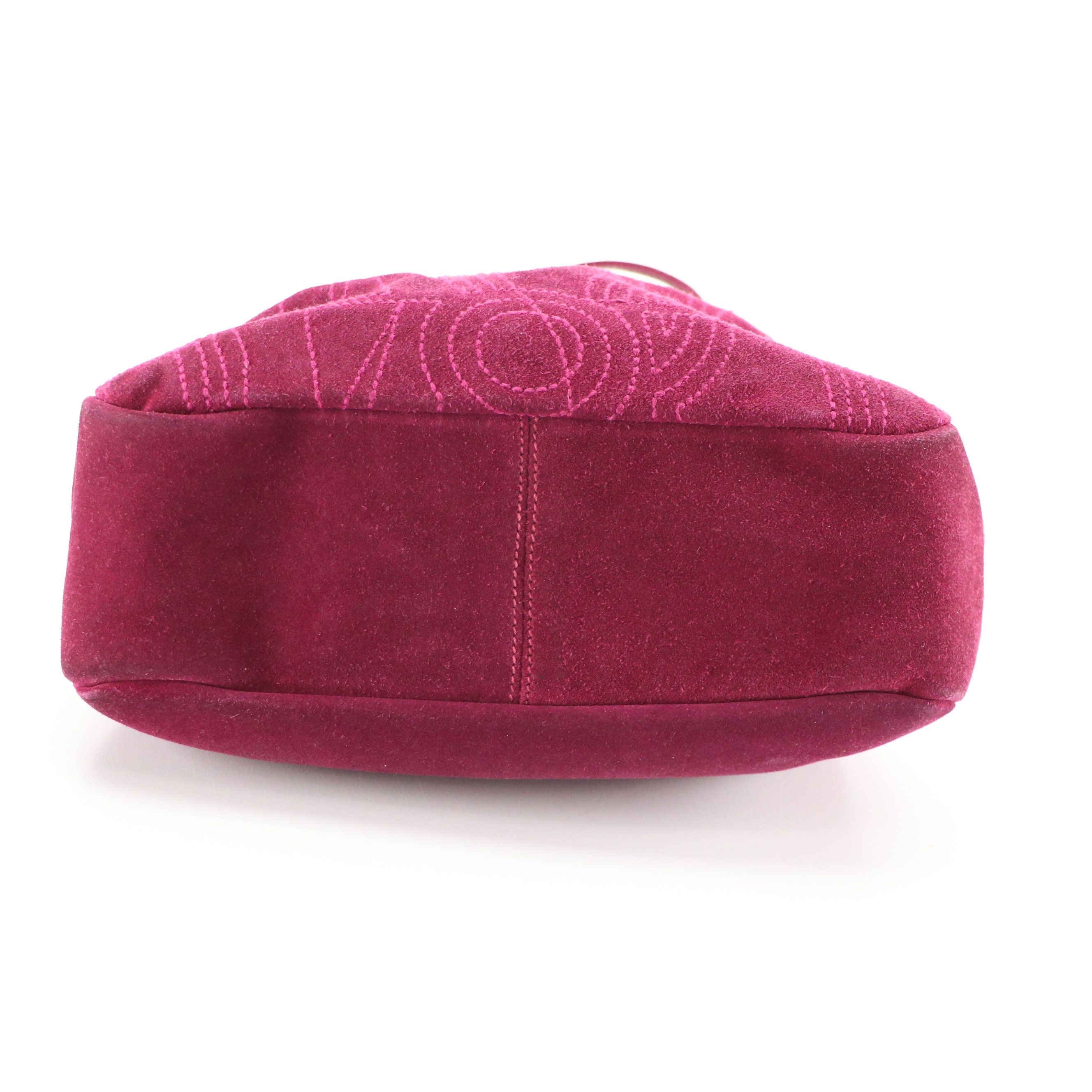 Salvatore Ferragamo Suede and Leather Drawstring Handbag with Tassel