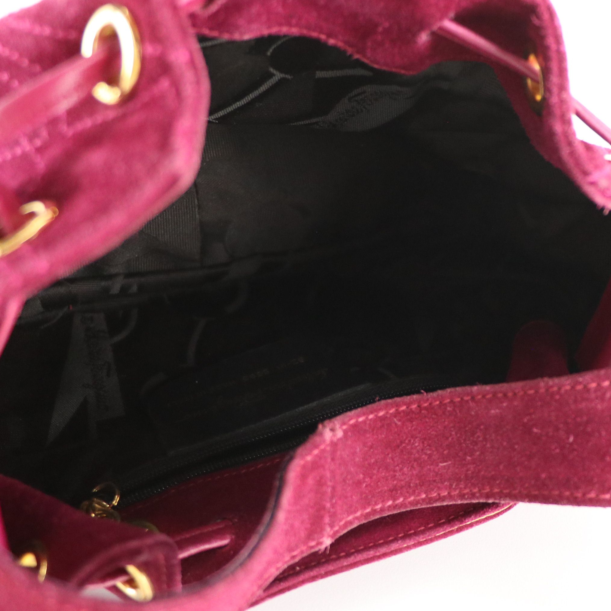 Salvatore Ferragamo Suede and Leather Drawstring Handbag with Tassel