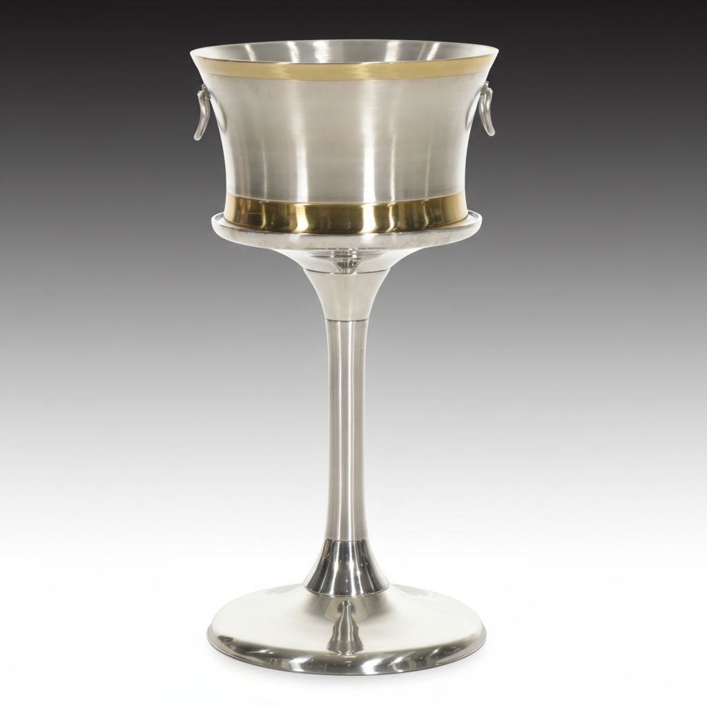 Frontgate "Optima" Stainless Steel Beverage Tub with Metal Pedestal Stand