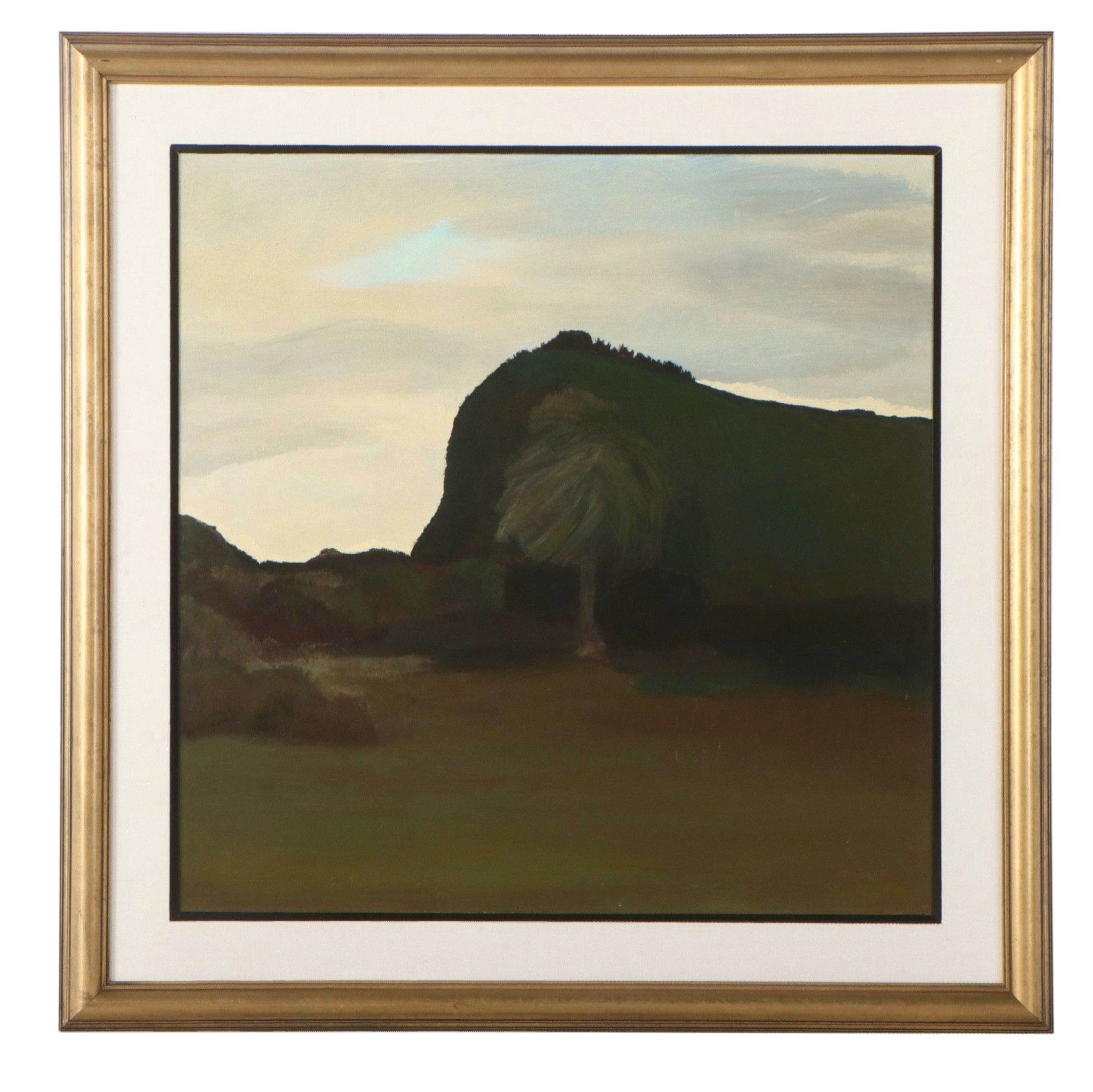 Large-Scale Dense Landscape Oil Painting with Palm Tree