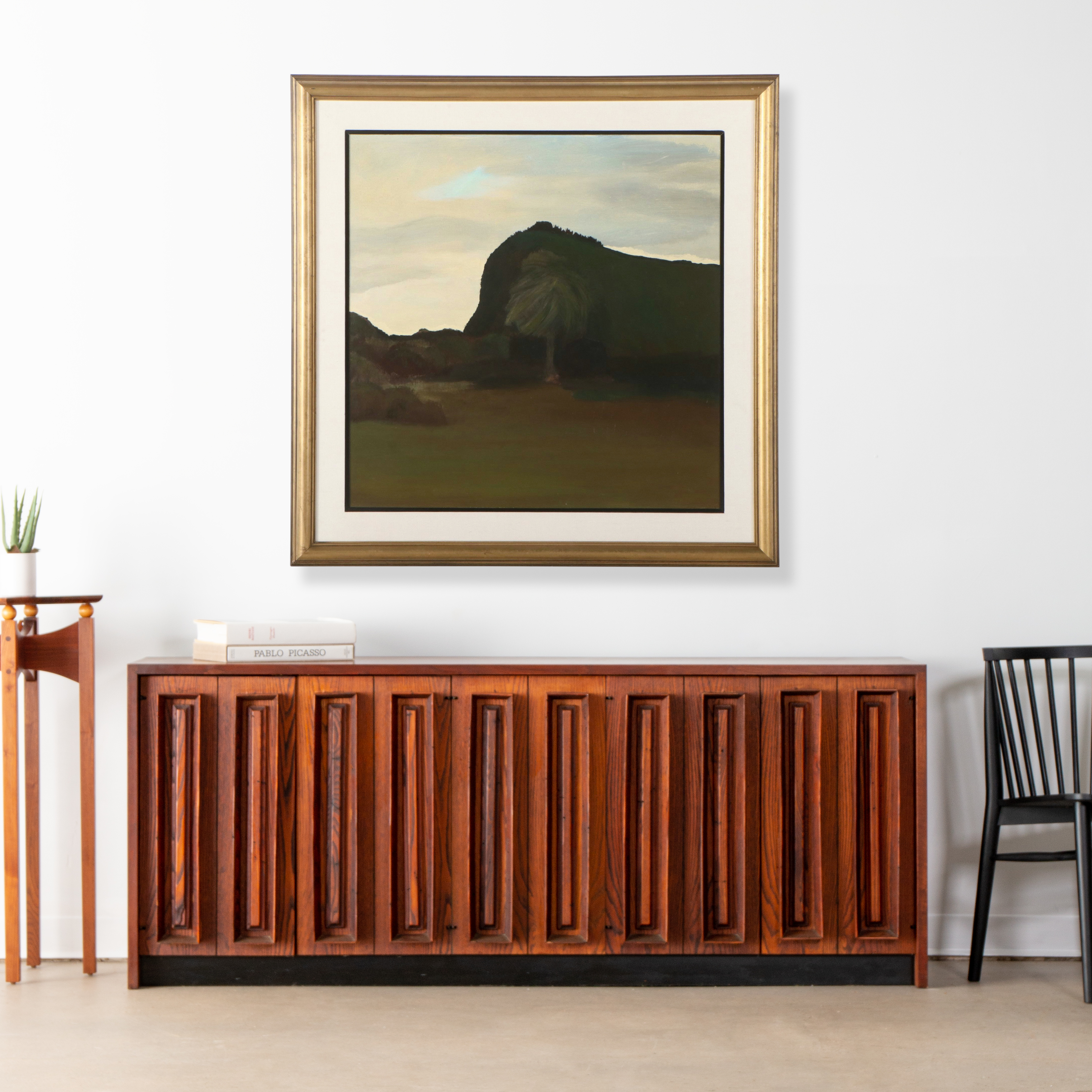 Large-Scale Dense Landscape Oil Painting with Palm Tree