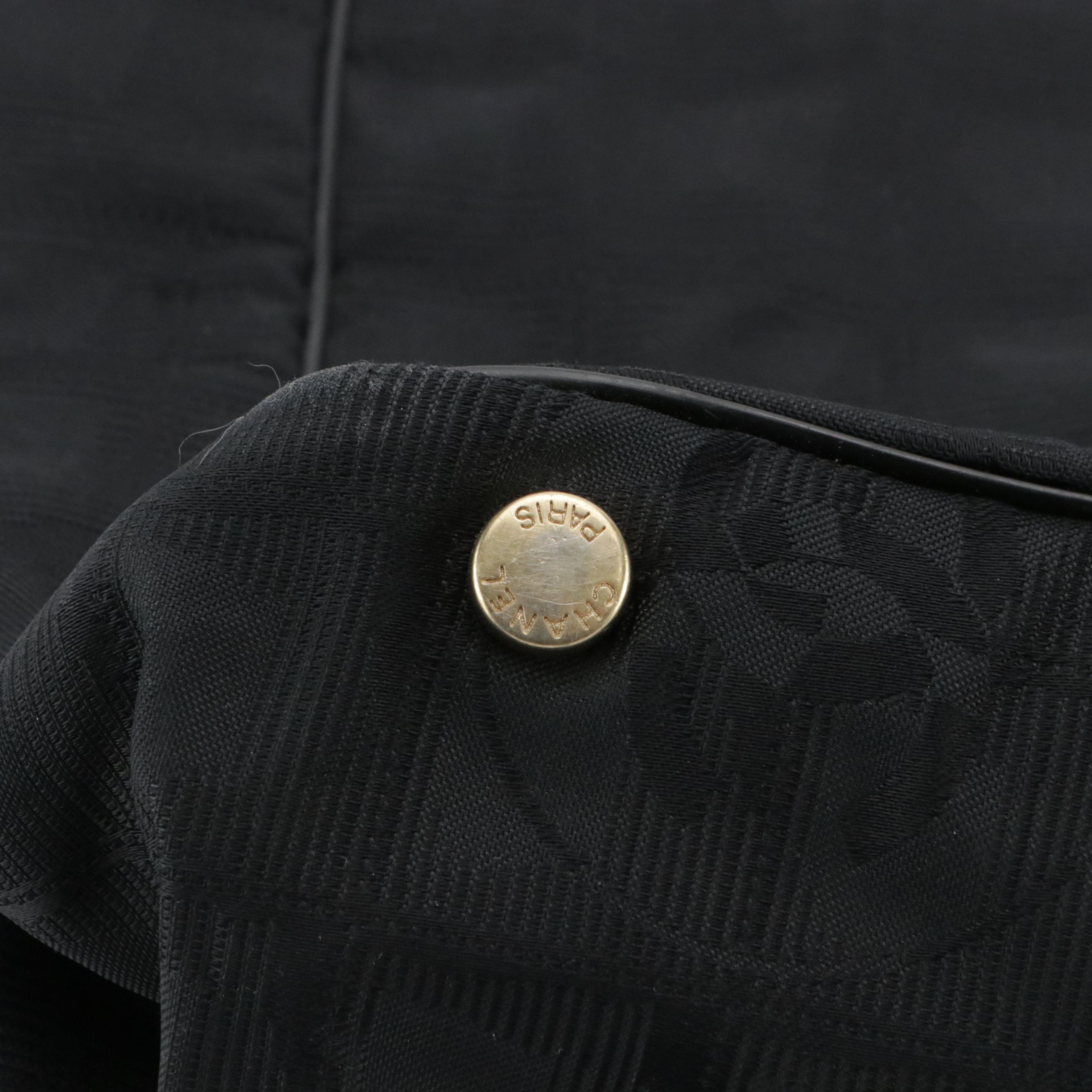 Chanel Travel Ligne Tote in CC Black Nylon Jacquard Canvas and Leather