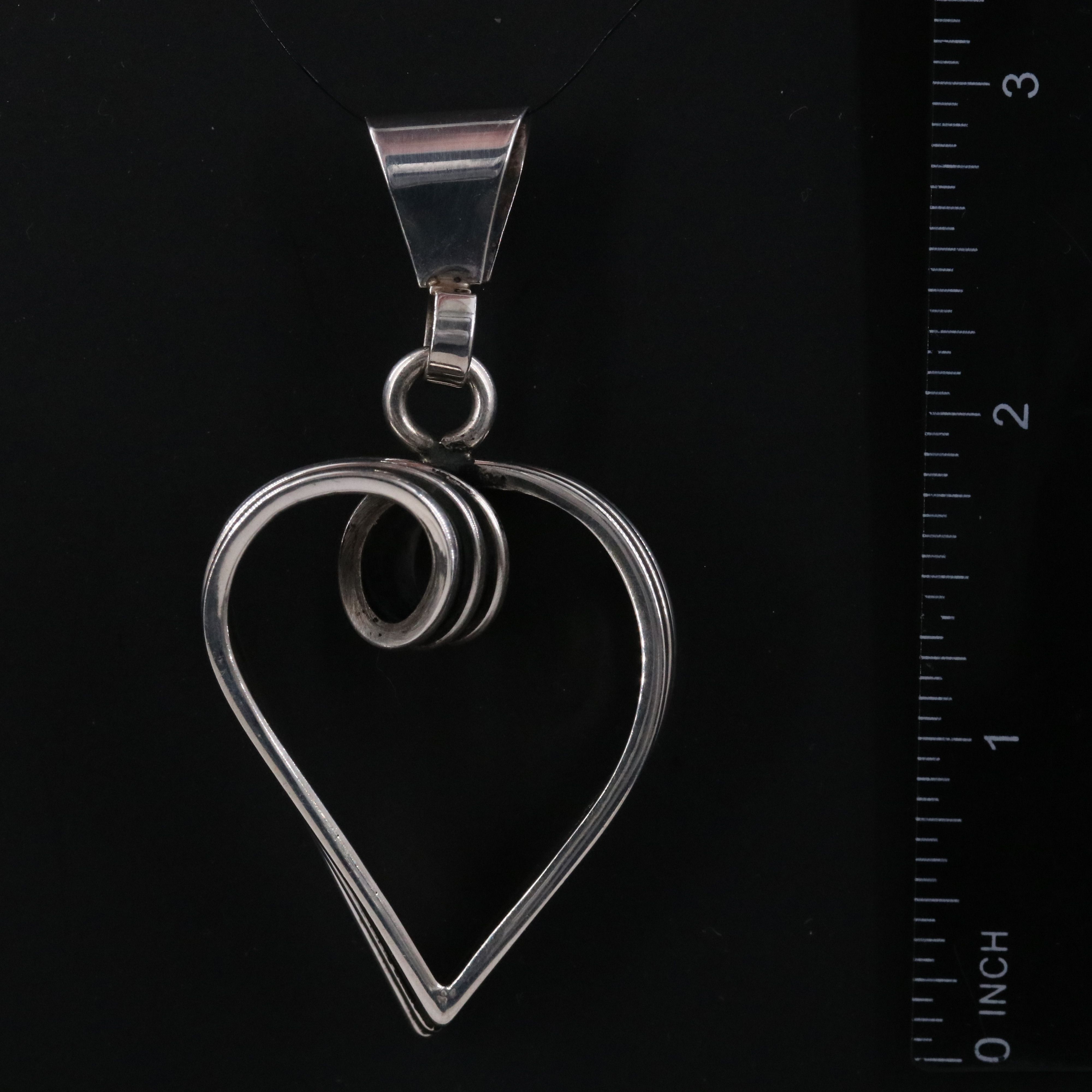 Tom Hawk Navajo Diné Sterling Heart Pendant