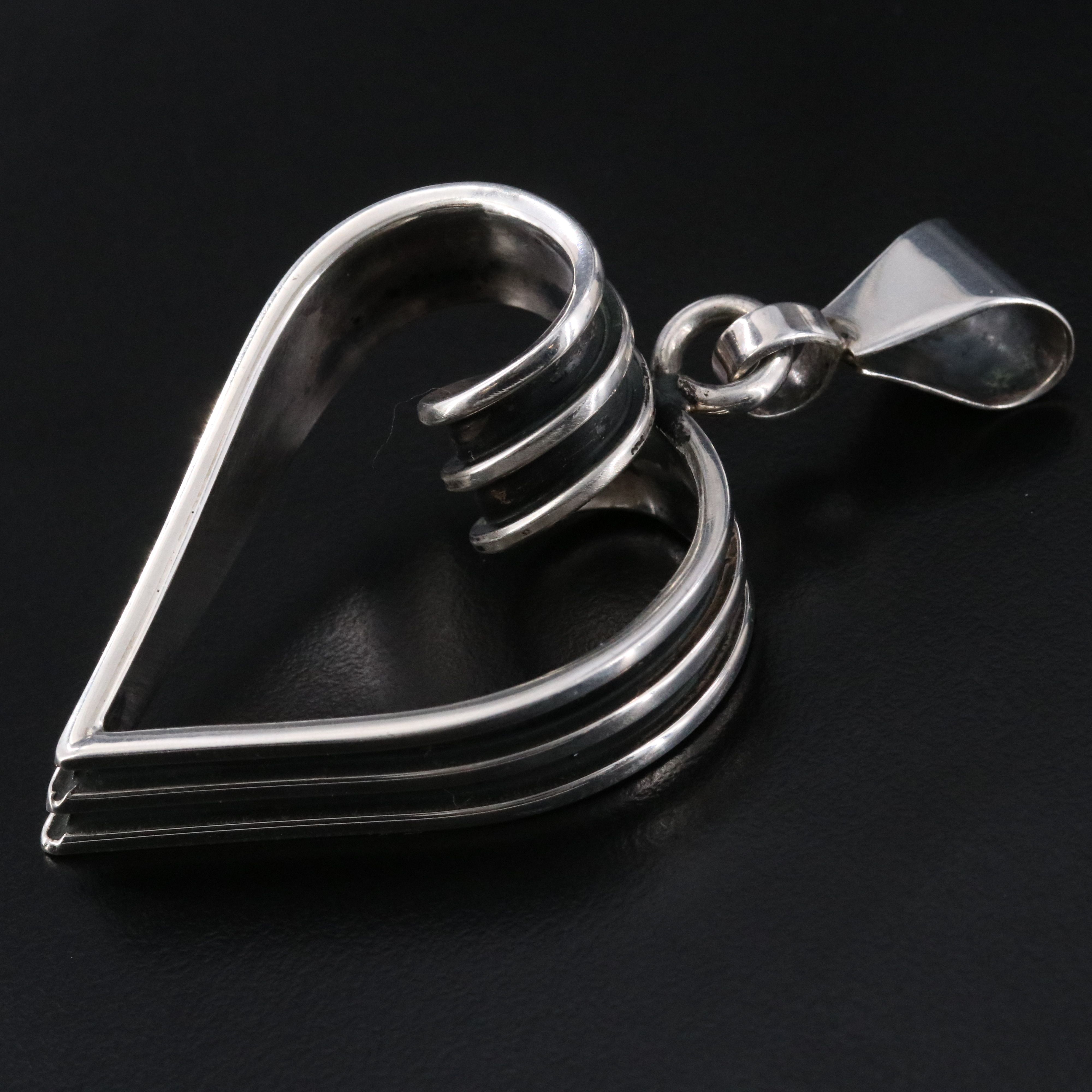 Tom Hawk Navajo Diné Sterling Heart Pendant