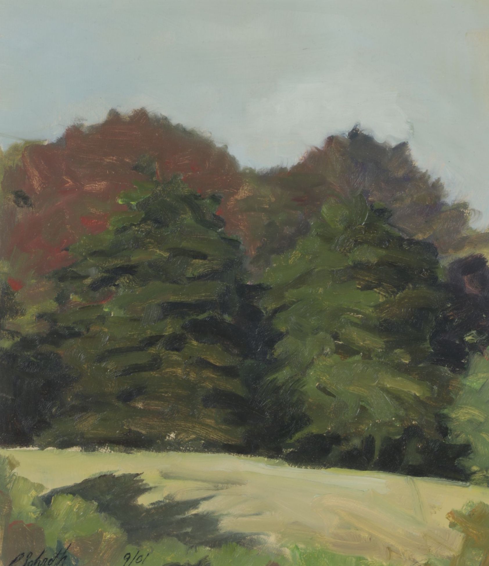 Peter Schroth Oil Painting "Pair of Pines", 2001