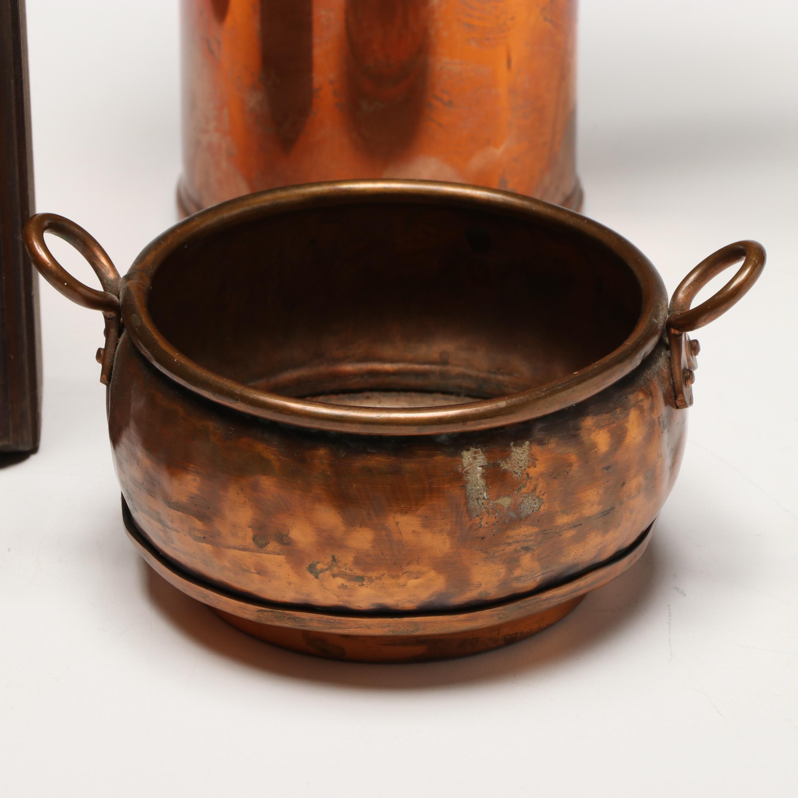 Norwegian and Other Copper Vases, Planters and Wind Chime