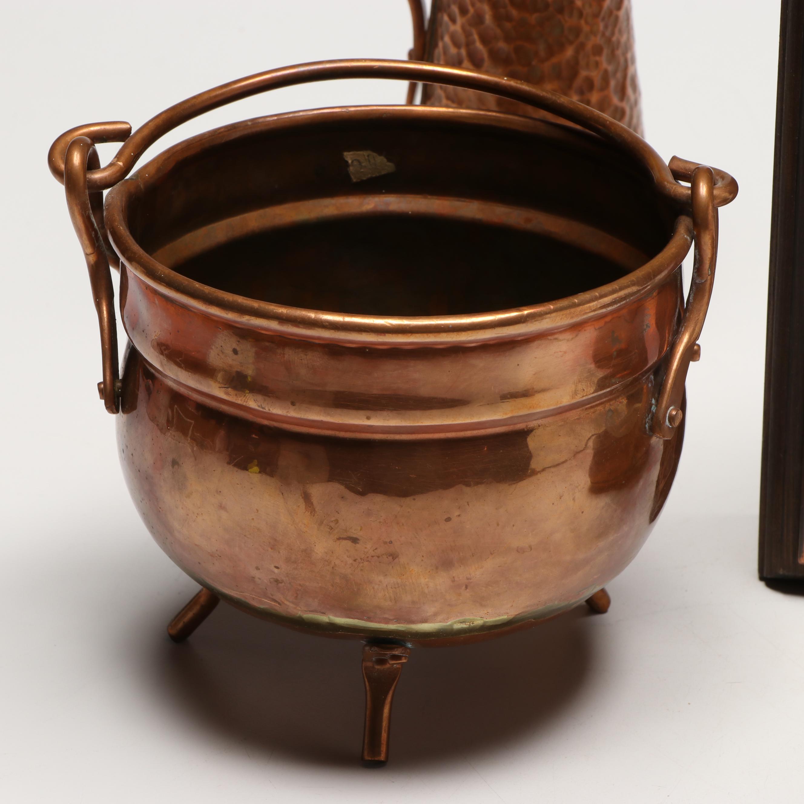 Norwegian and Other Copper Vases, Planters and Wind Chime