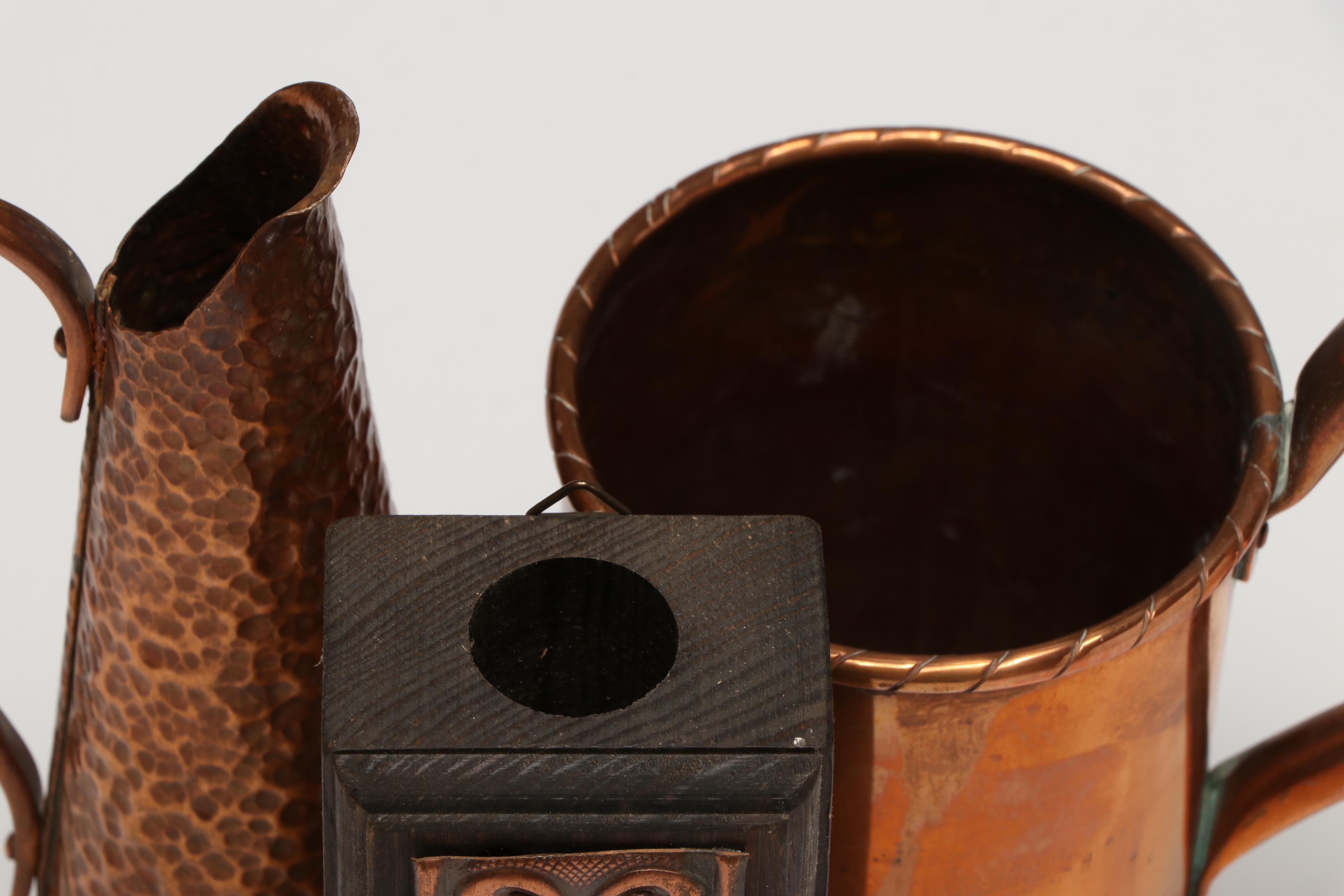 Norwegian and Other Copper Vases, Planters and Wind Chime