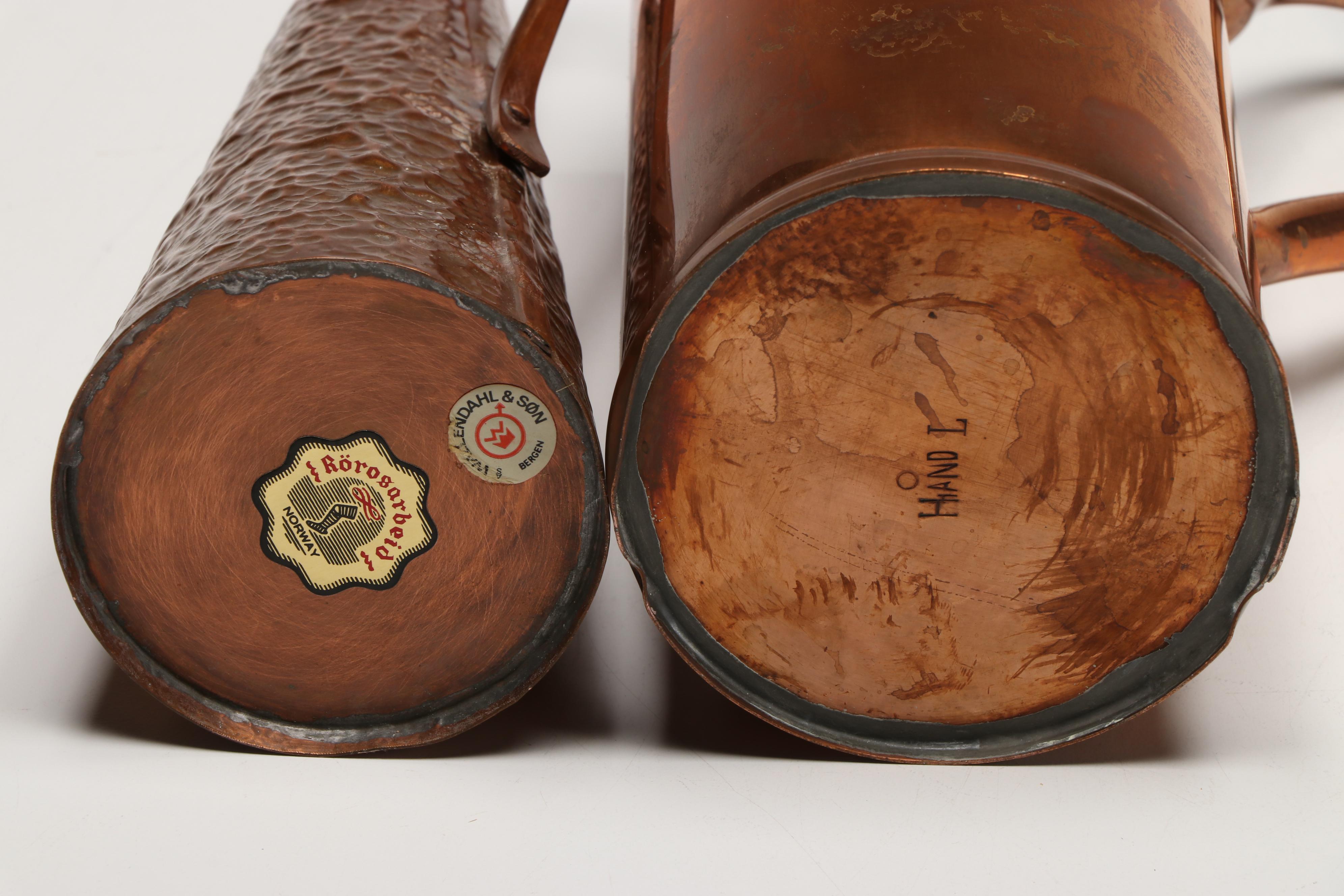 Norwegian and Other Copper Vases, Planters and Wind Chime