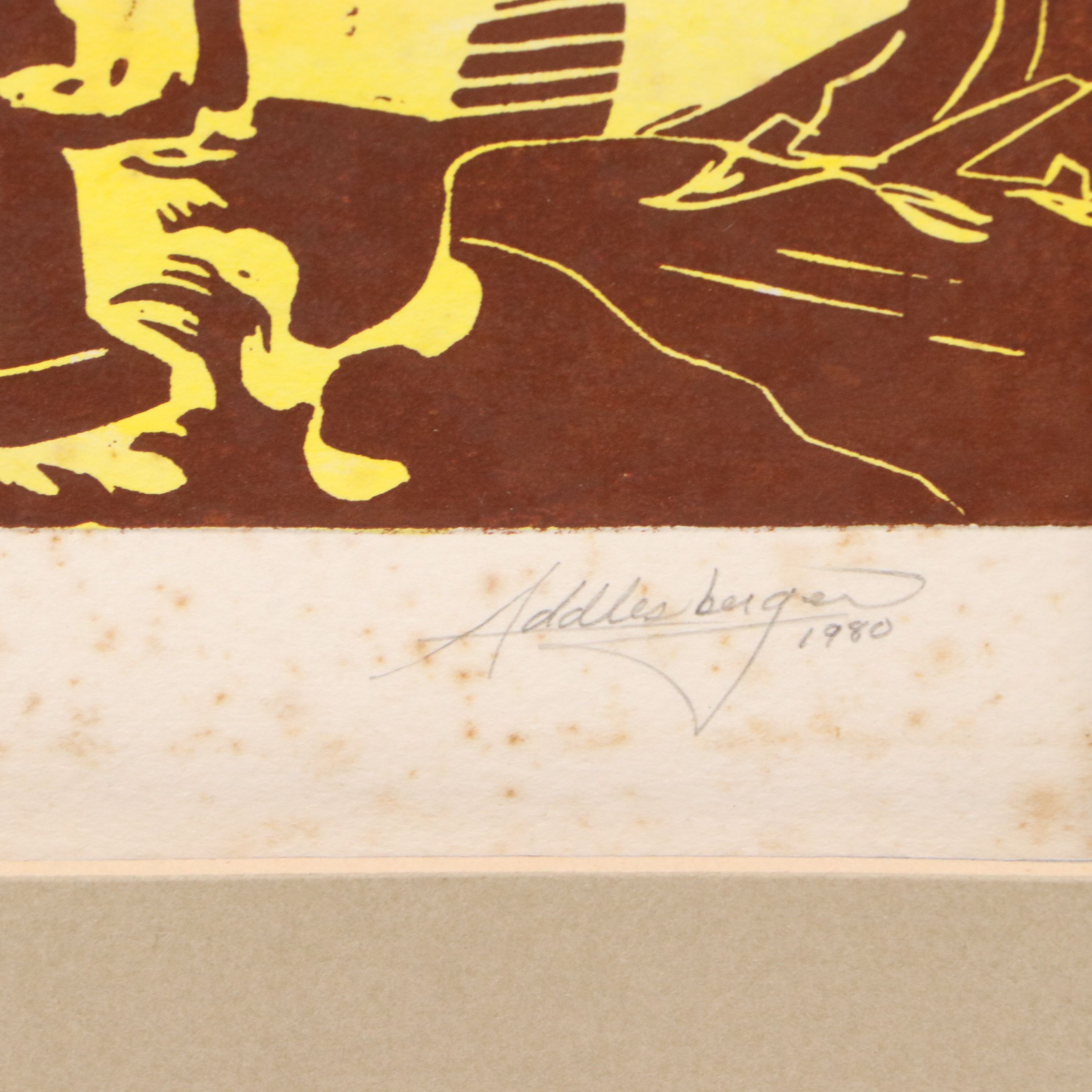 Herb Kawainui Kane Lithograph "Kane Creates the Big Island," 1980