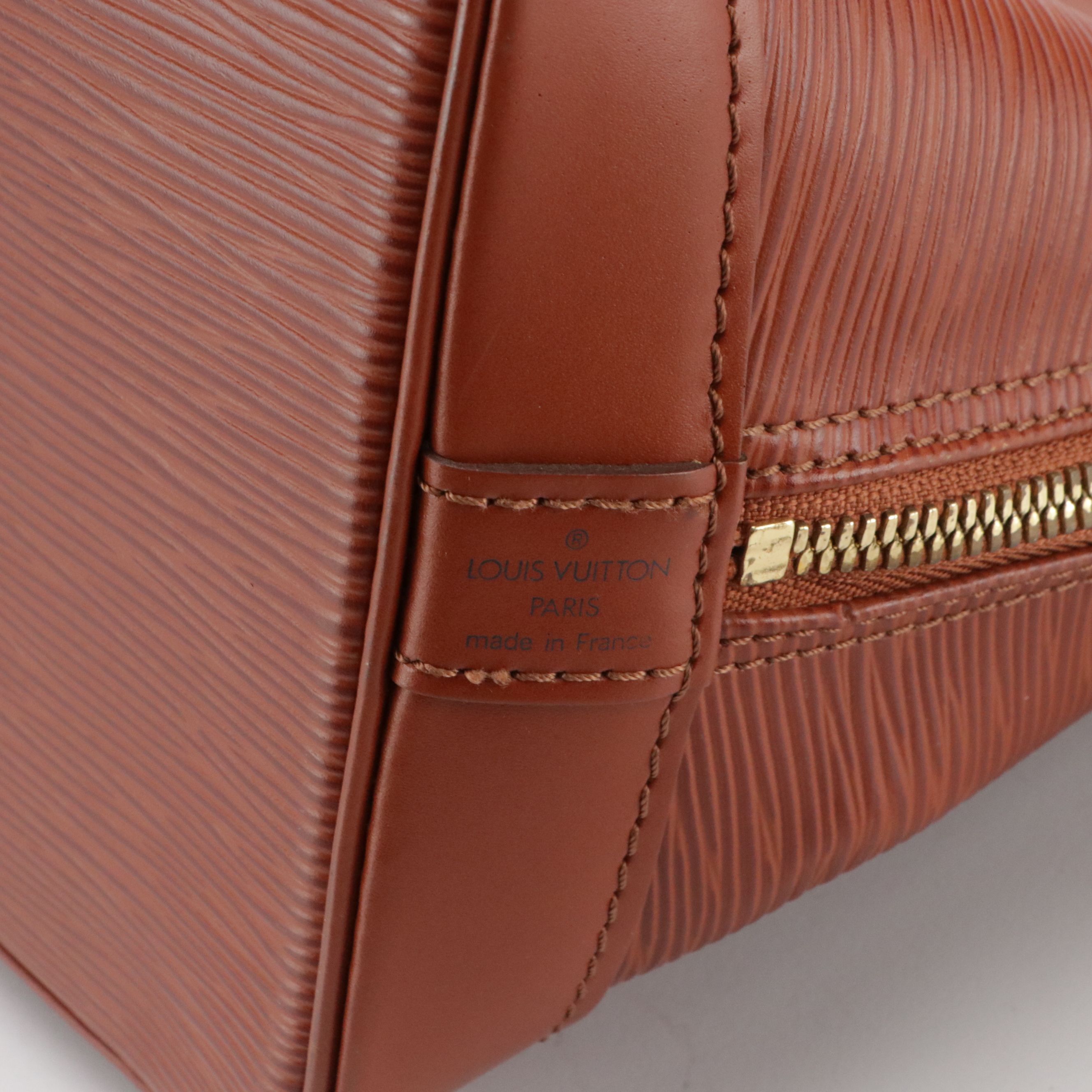 Louis Vuitton Alma PM Handbag in Cipango Gold Epi and Smooth Leather