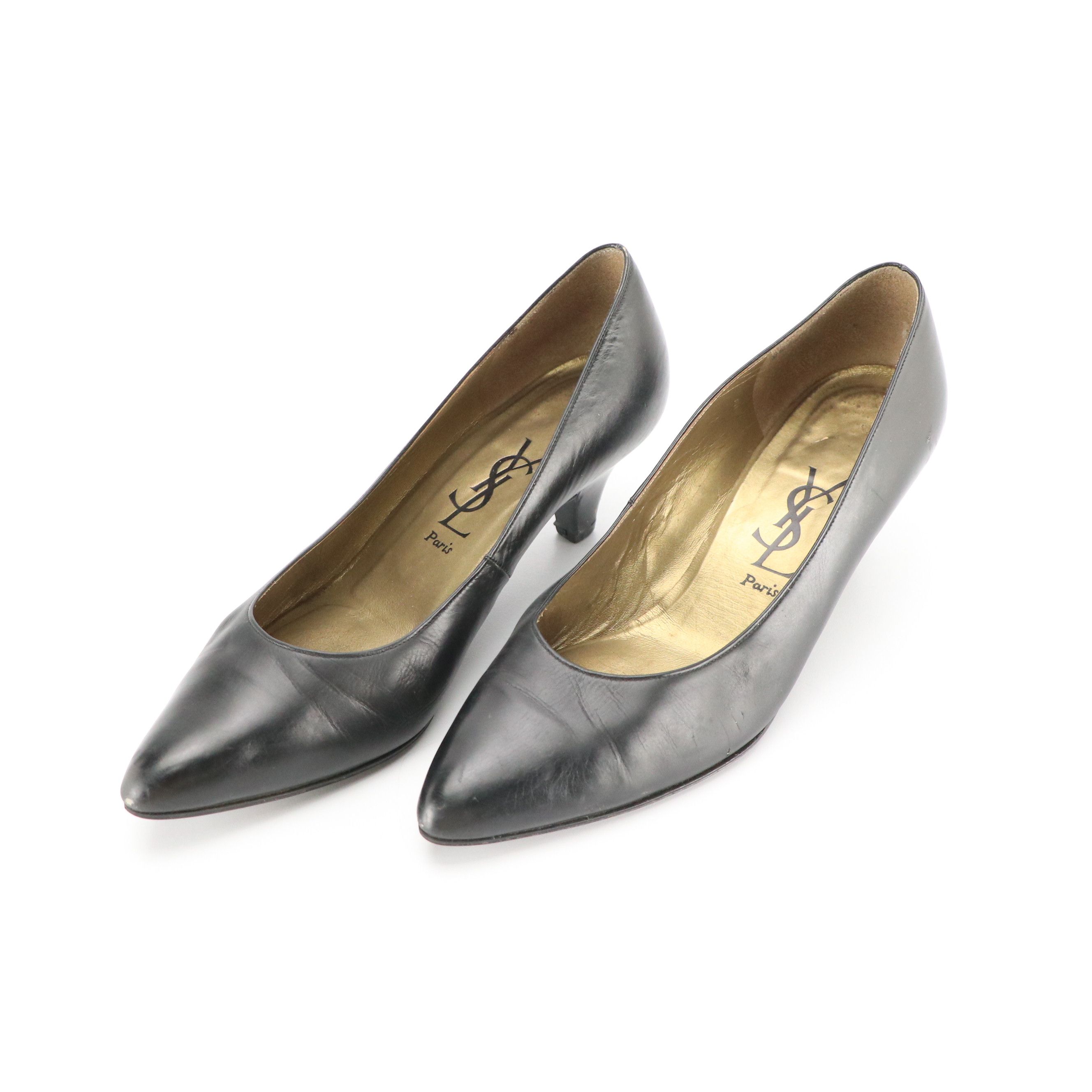 YSL Black Leather Pumps