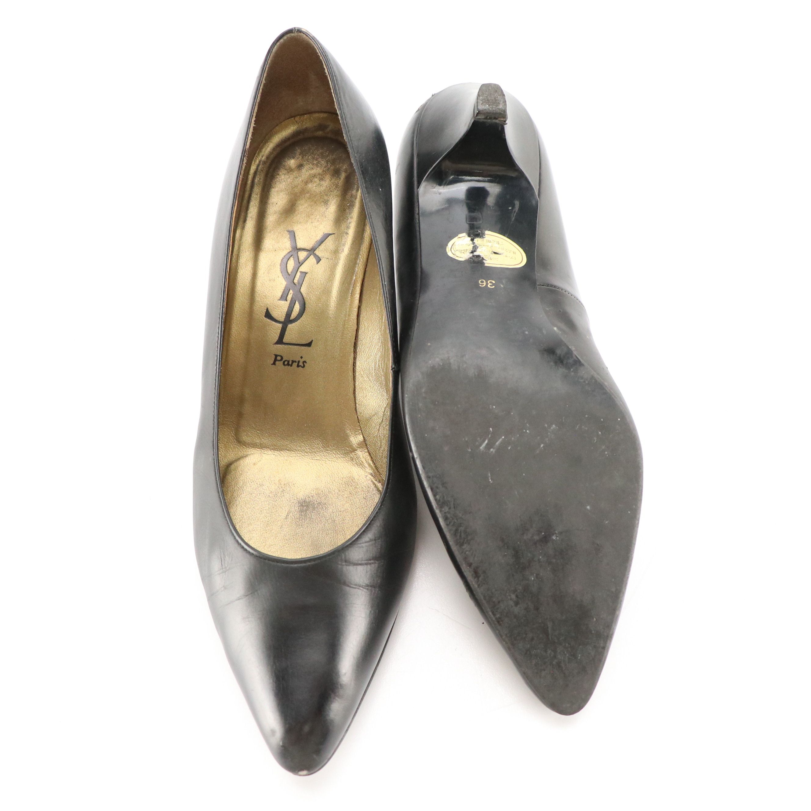 YSL Black Leather Pumps
