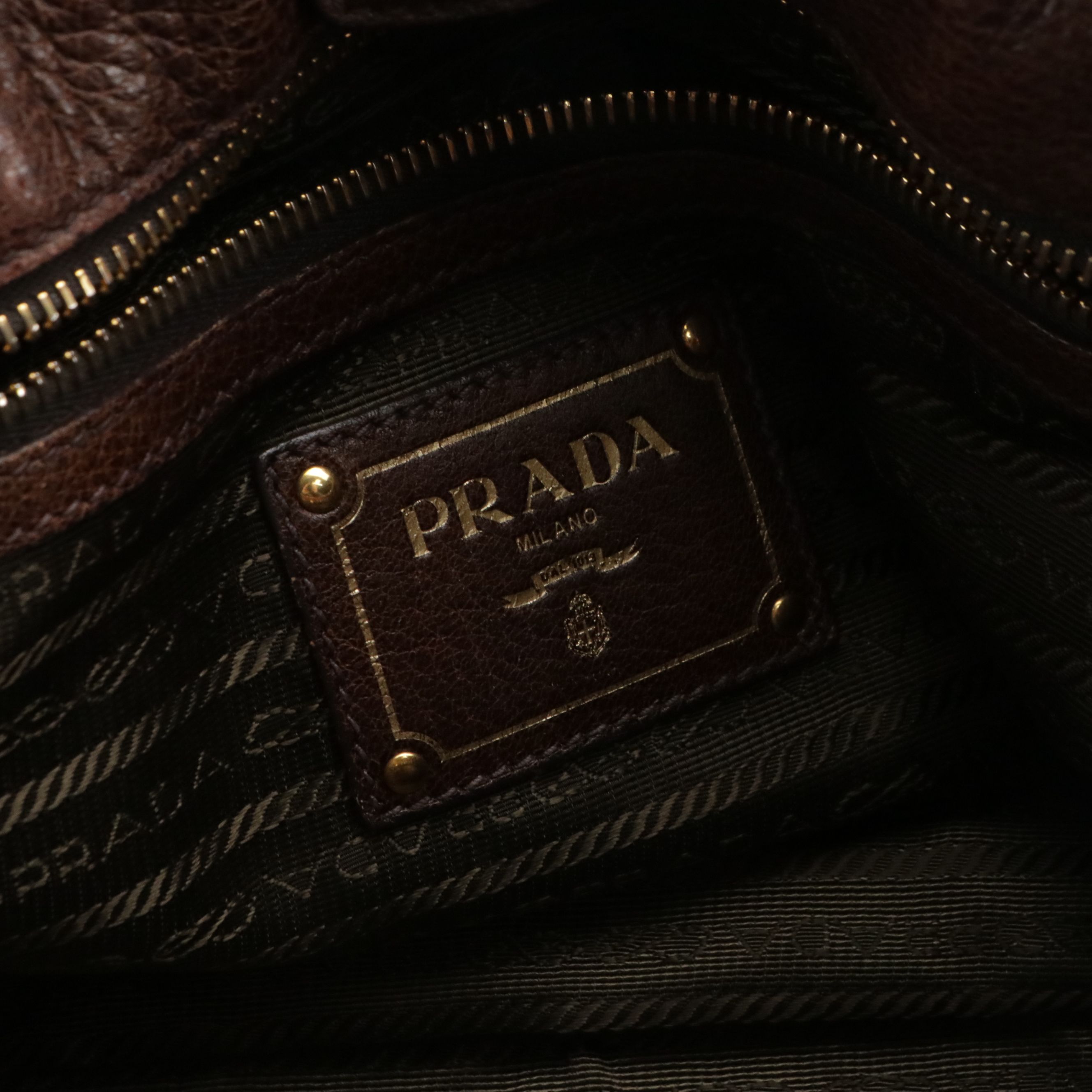 Prada Cervo Antik Deerskin Leather Two-Way Bag in Ombré Hazelnut Brown