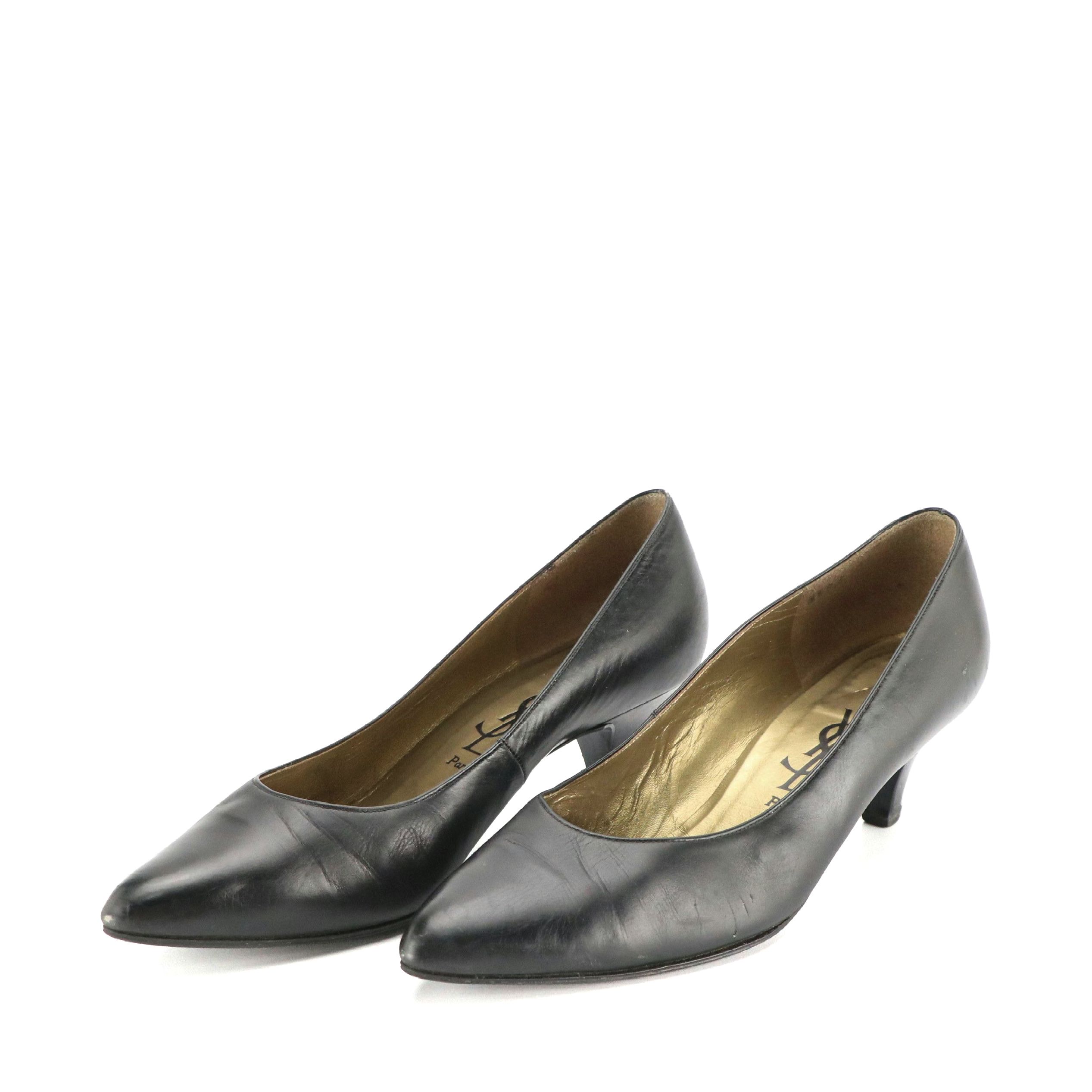YSL Black Leather Pumps