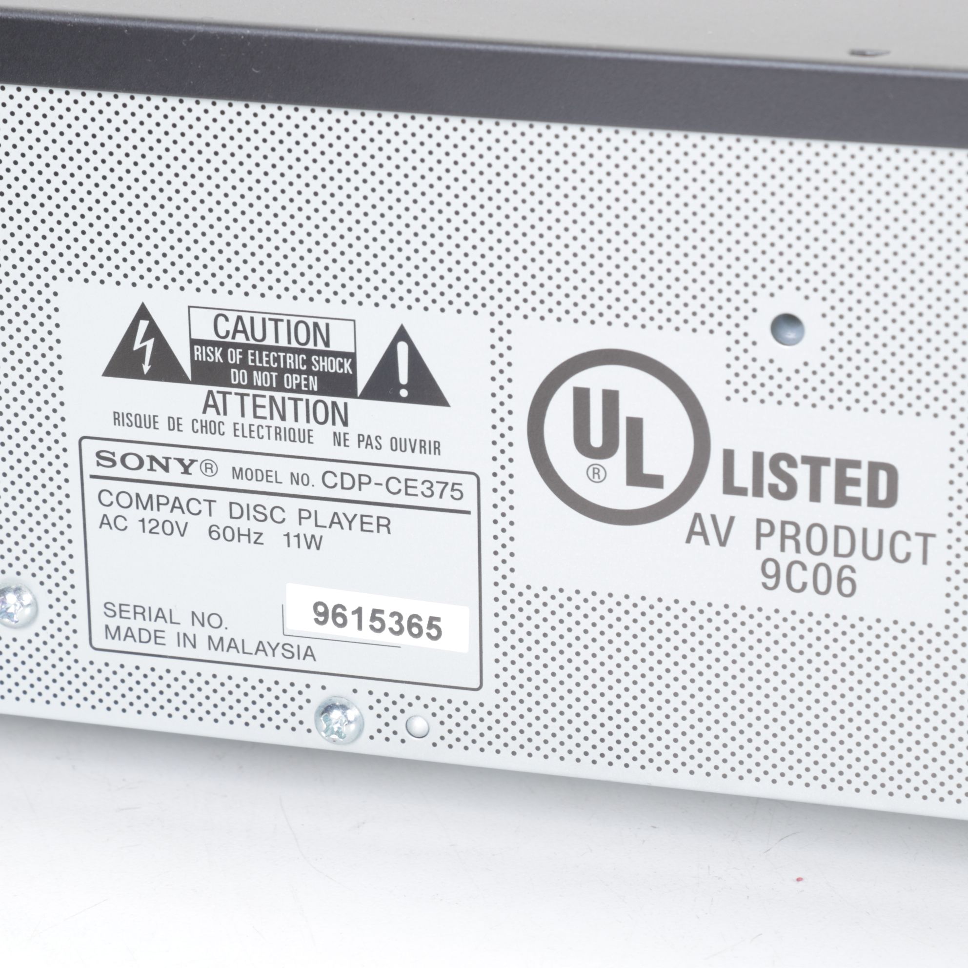 Sony 5-Disc CD Changer and Blu-Ray Player