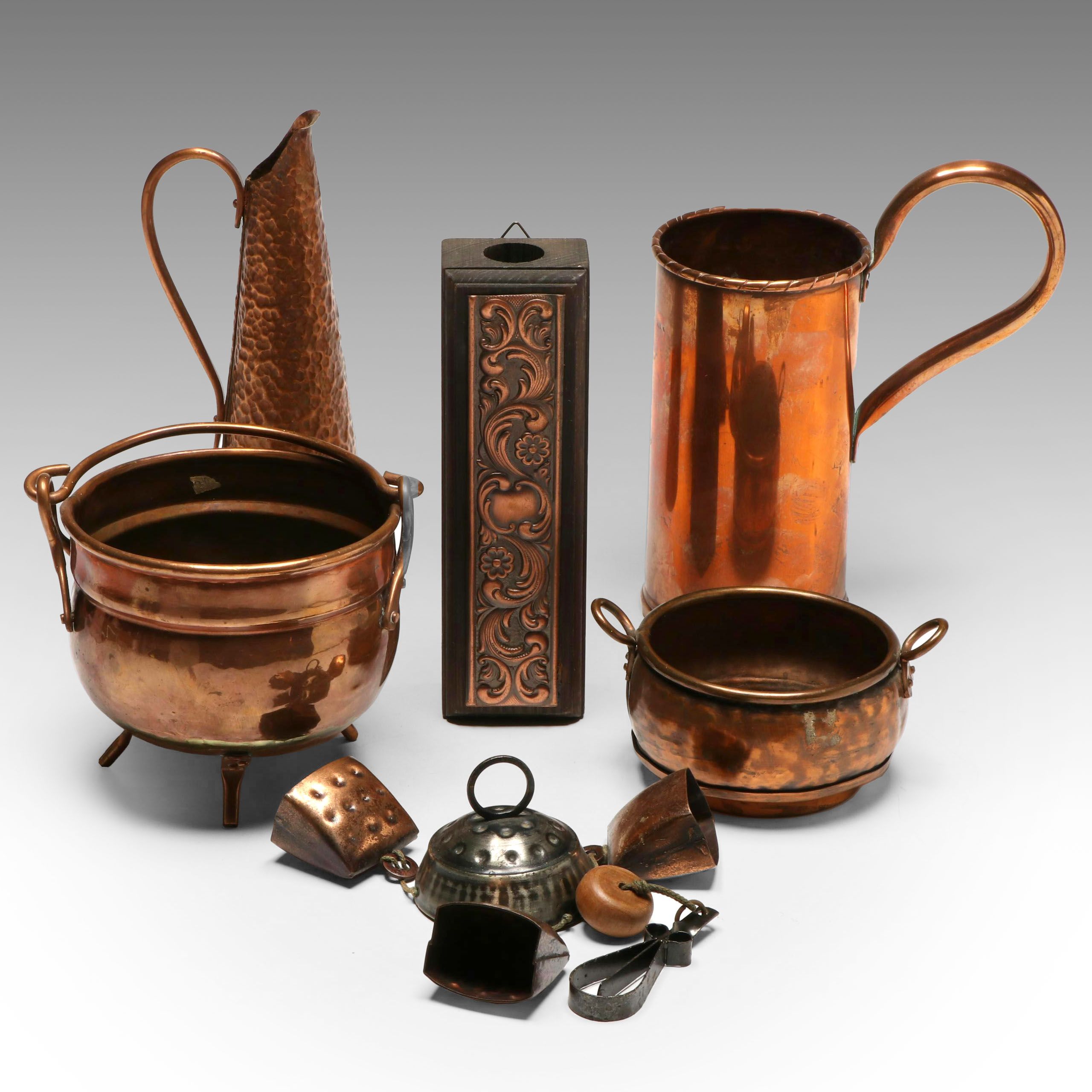 Norwegian and Other Copper Vases, Planters and Wind Chime