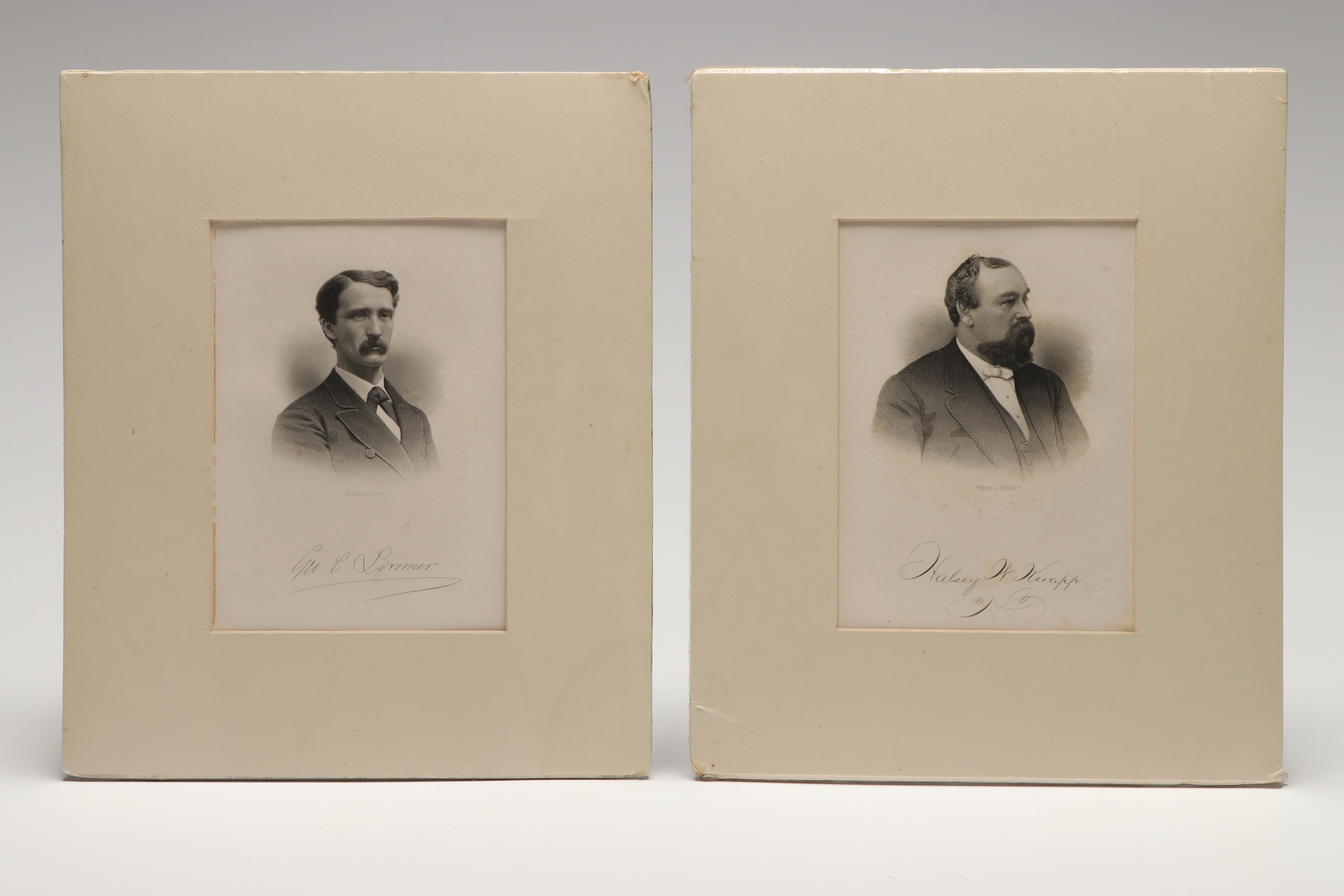 Portrait Engraving After William G. Jackman with Other Antique Prints