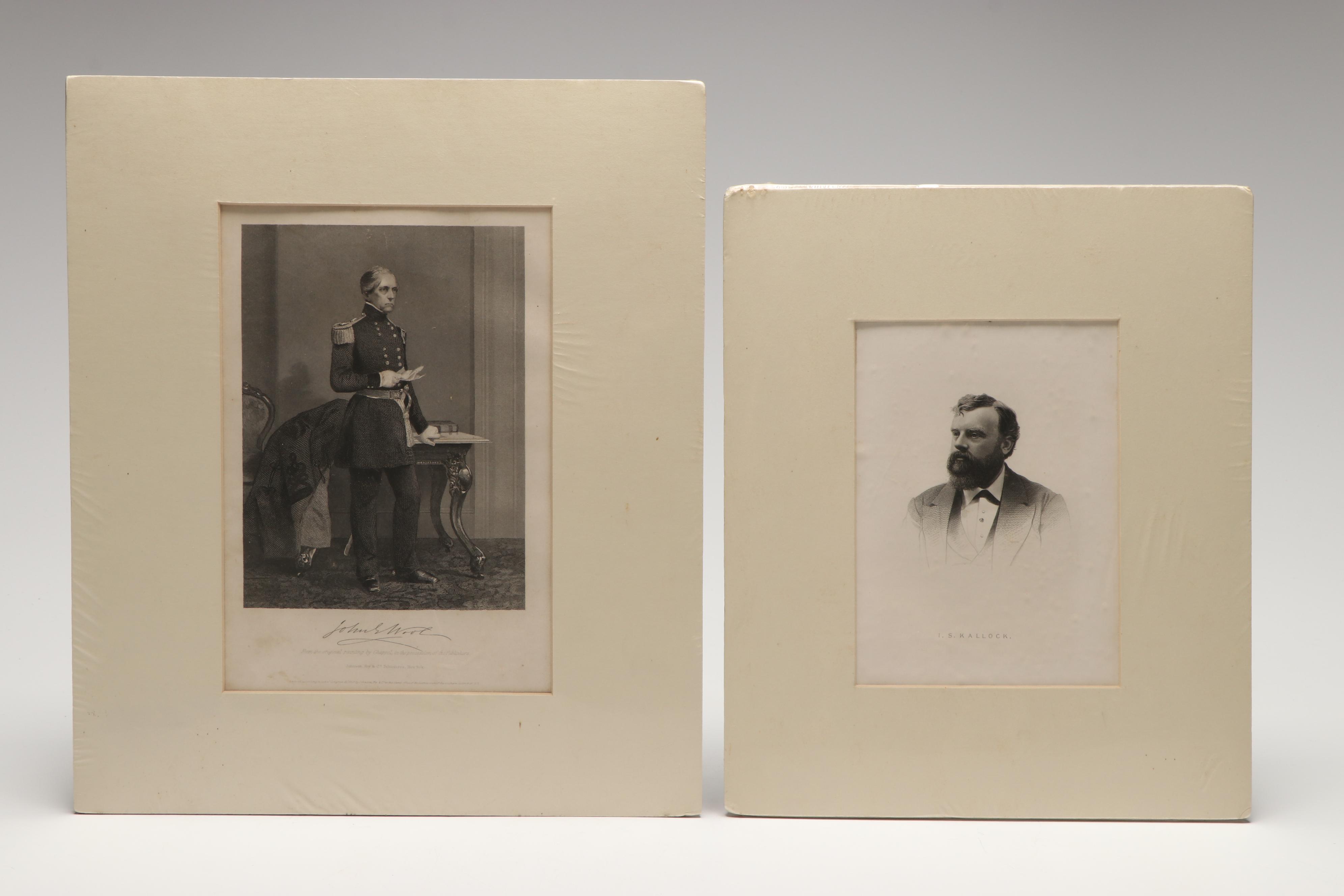 Portrait Engraving After William G. Jackman with Other Antique Prints