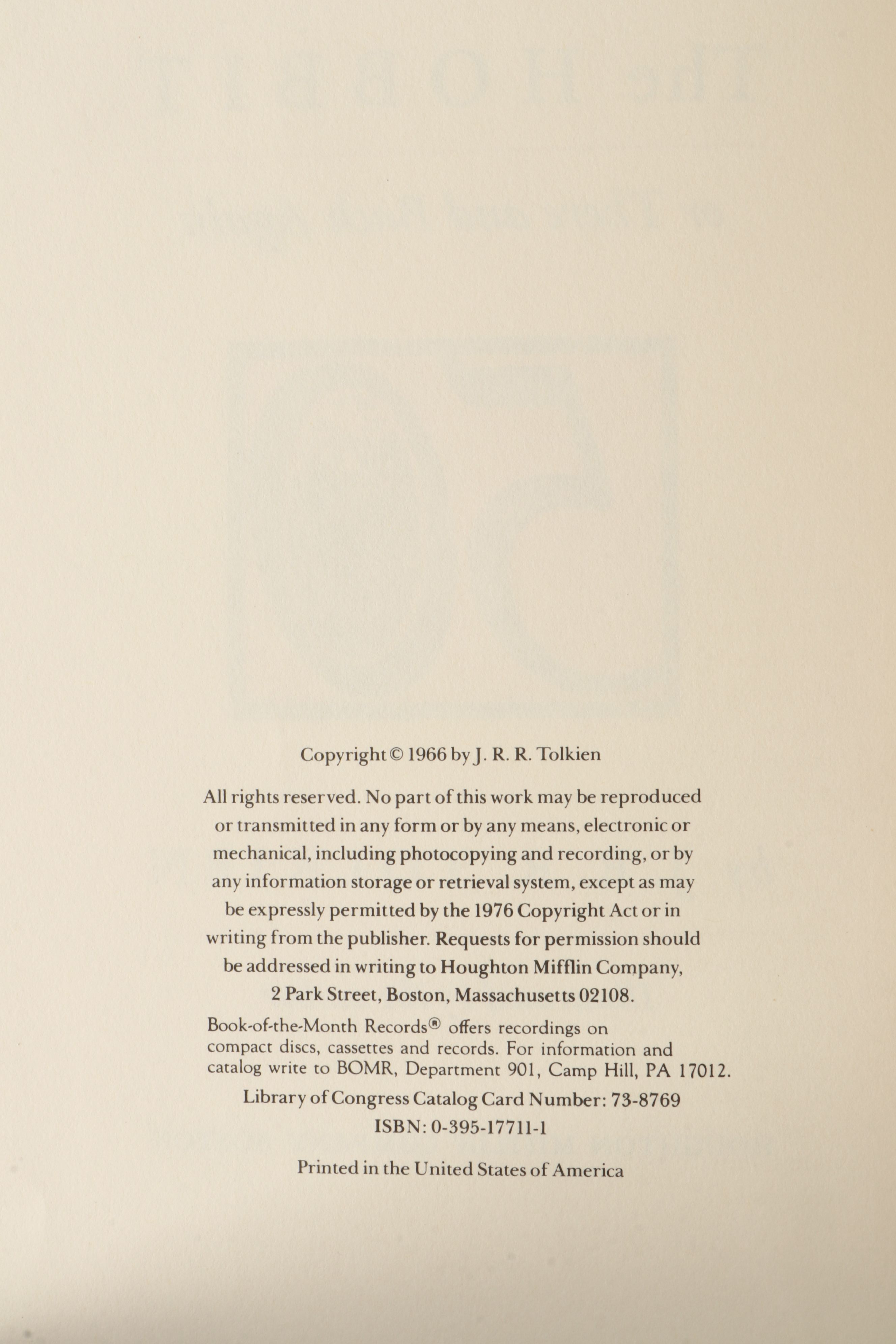 50th Anniversary Edition "The Hobbit" by J. R. R. Tolkien, 1987
