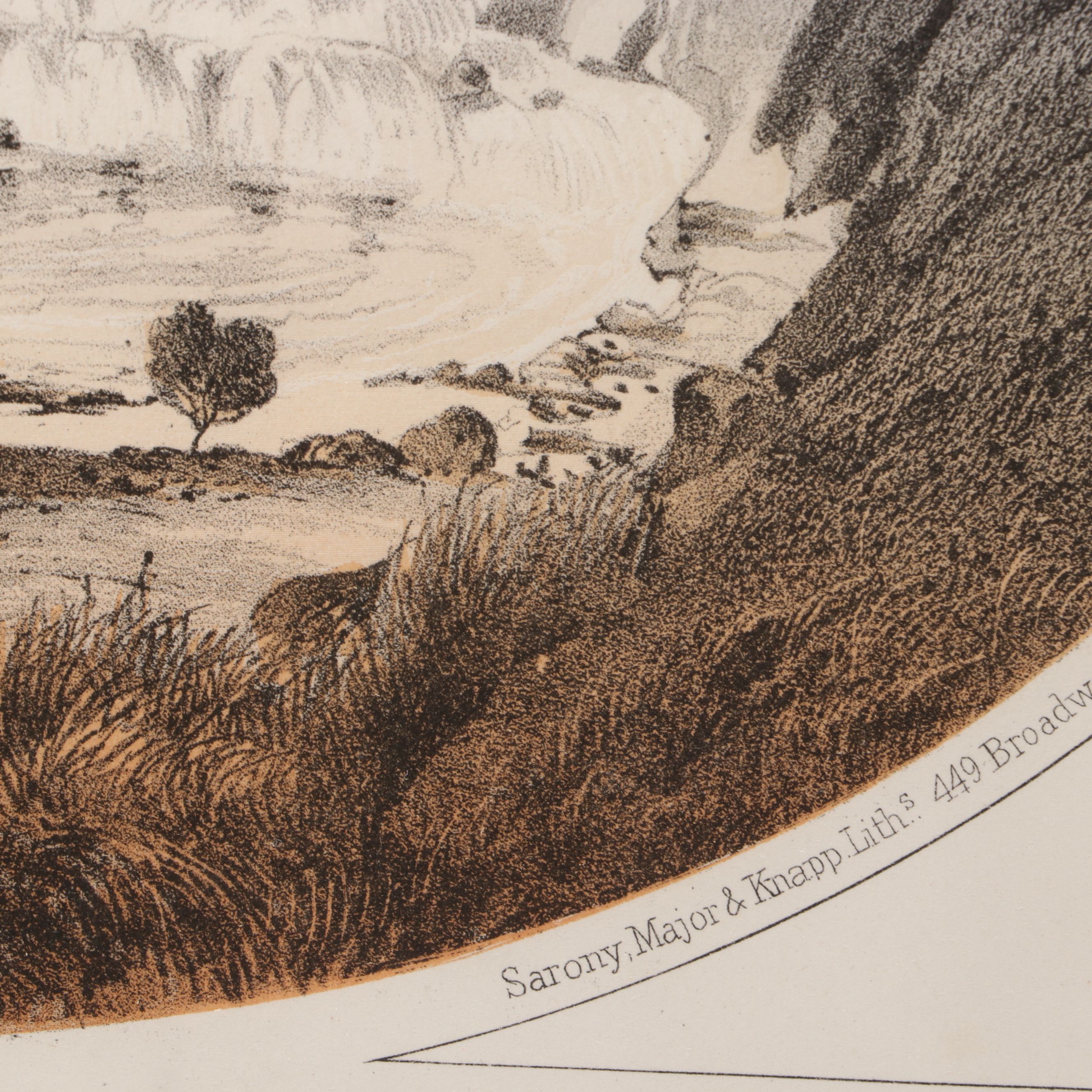 Hand-Colored Lithograph After Gustavus Sohon with Art Prints and Engraving