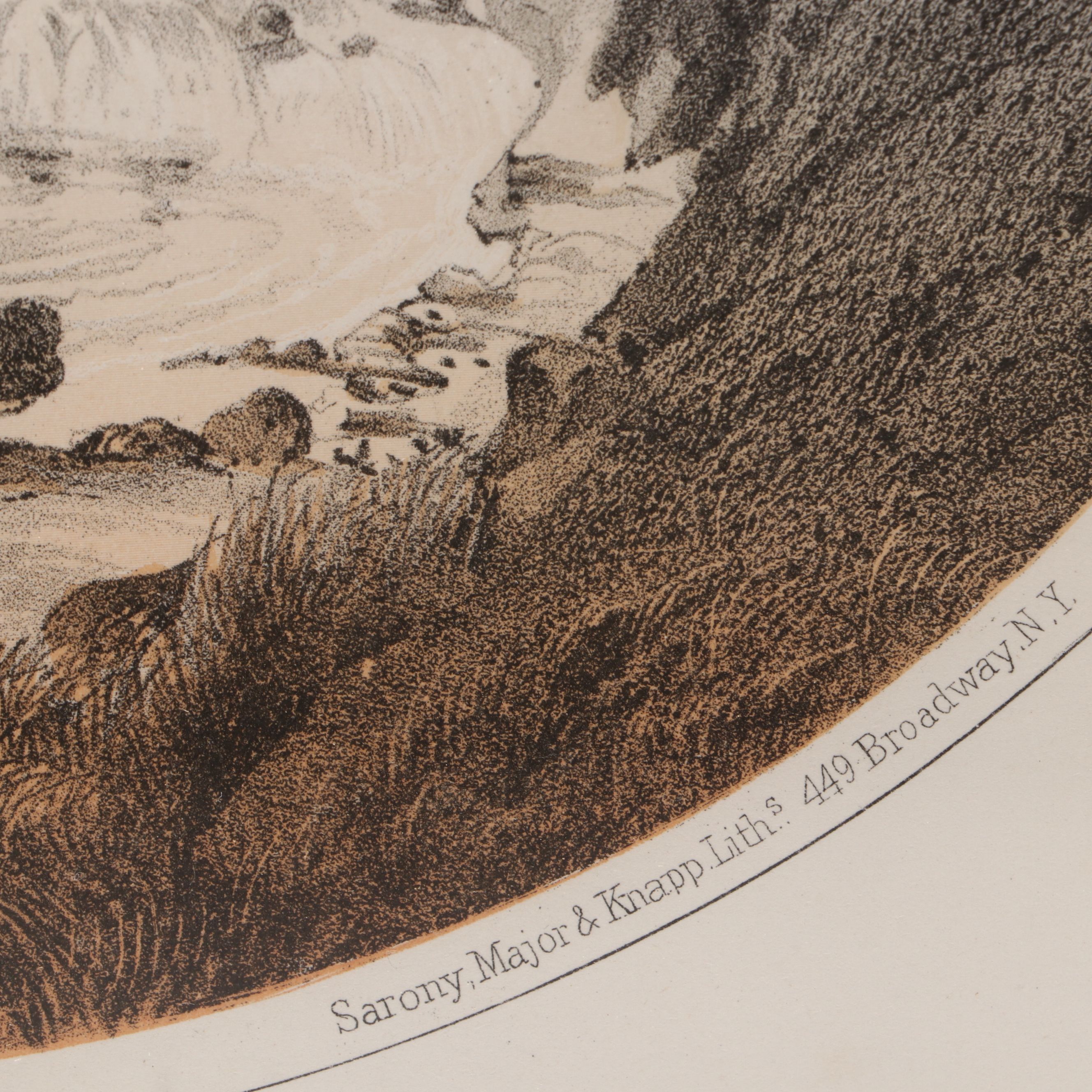 Hand-Colored Lithograph After Gustavus Sohon with Art Prints and Engraving