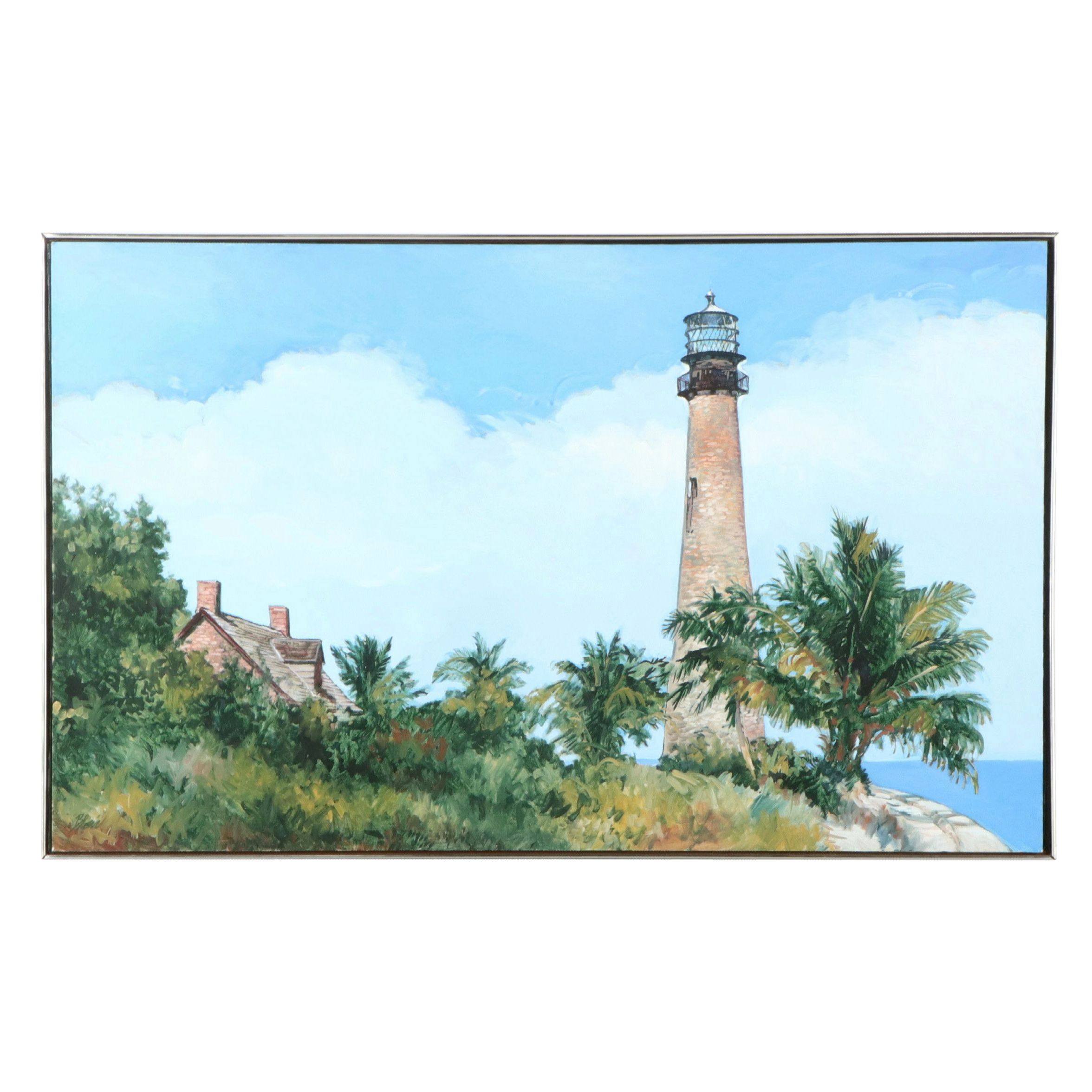 Eleanor Blair Large-Scale Florida Lighthouse Landscape Oil Painting