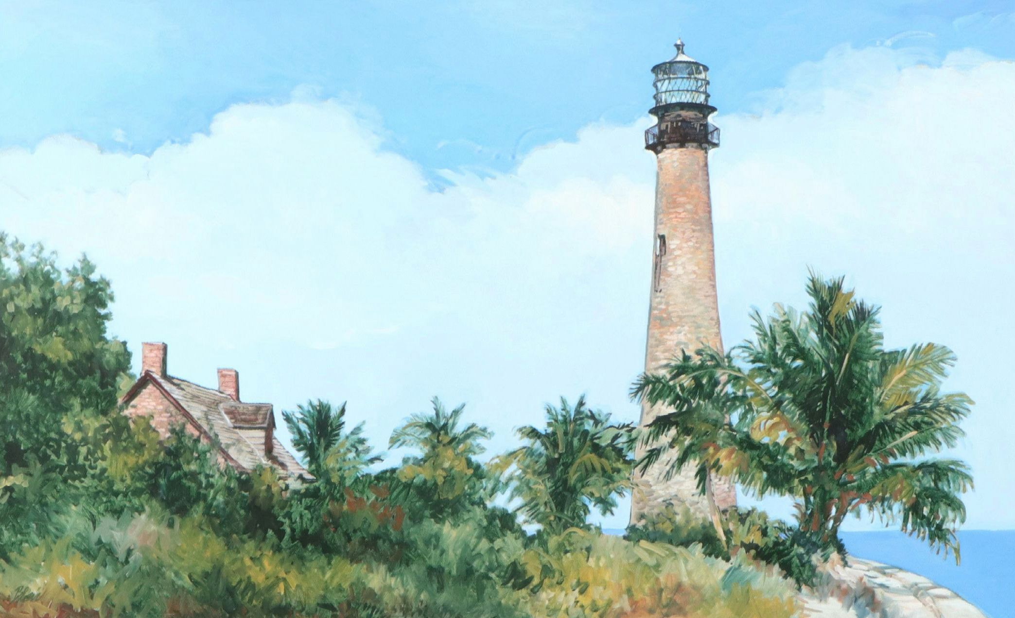 Eleanor Blair Large-Scale Florida Lighthouse Landscape Oil Painting
