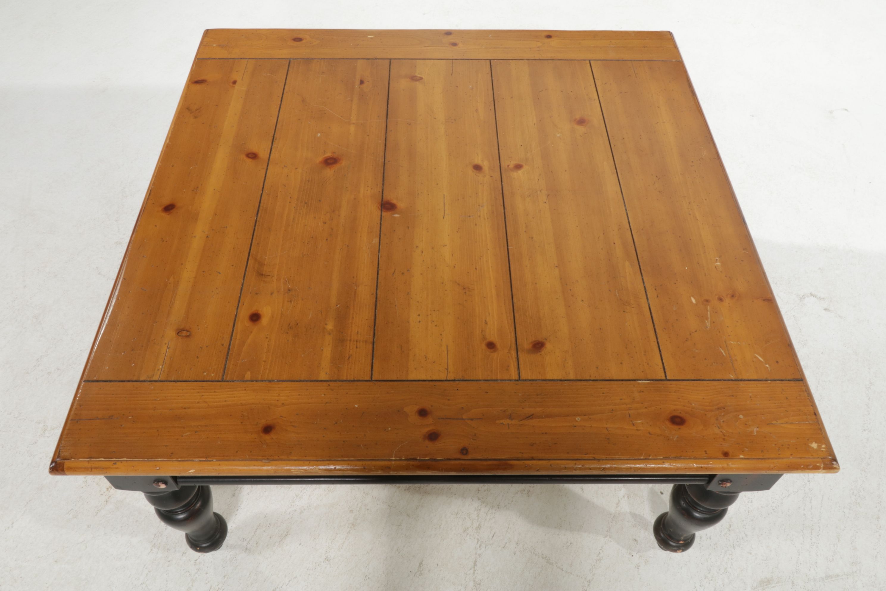Lane Furniture Ebonized Wood and Pine Coffee Table, Late 20th Century