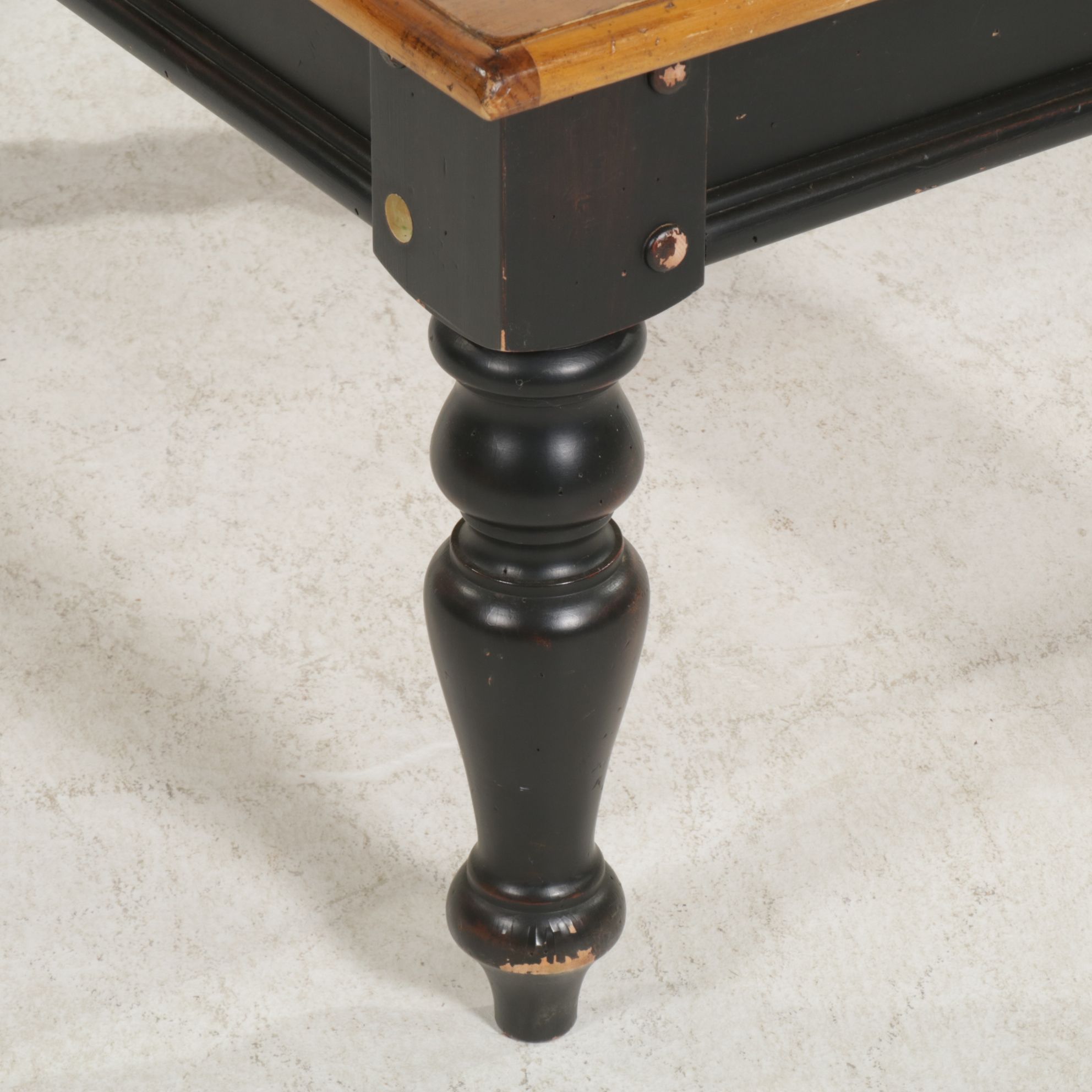 Lane Furniture Ebonized Wood and Pine Coffee Table, Late 20th Century