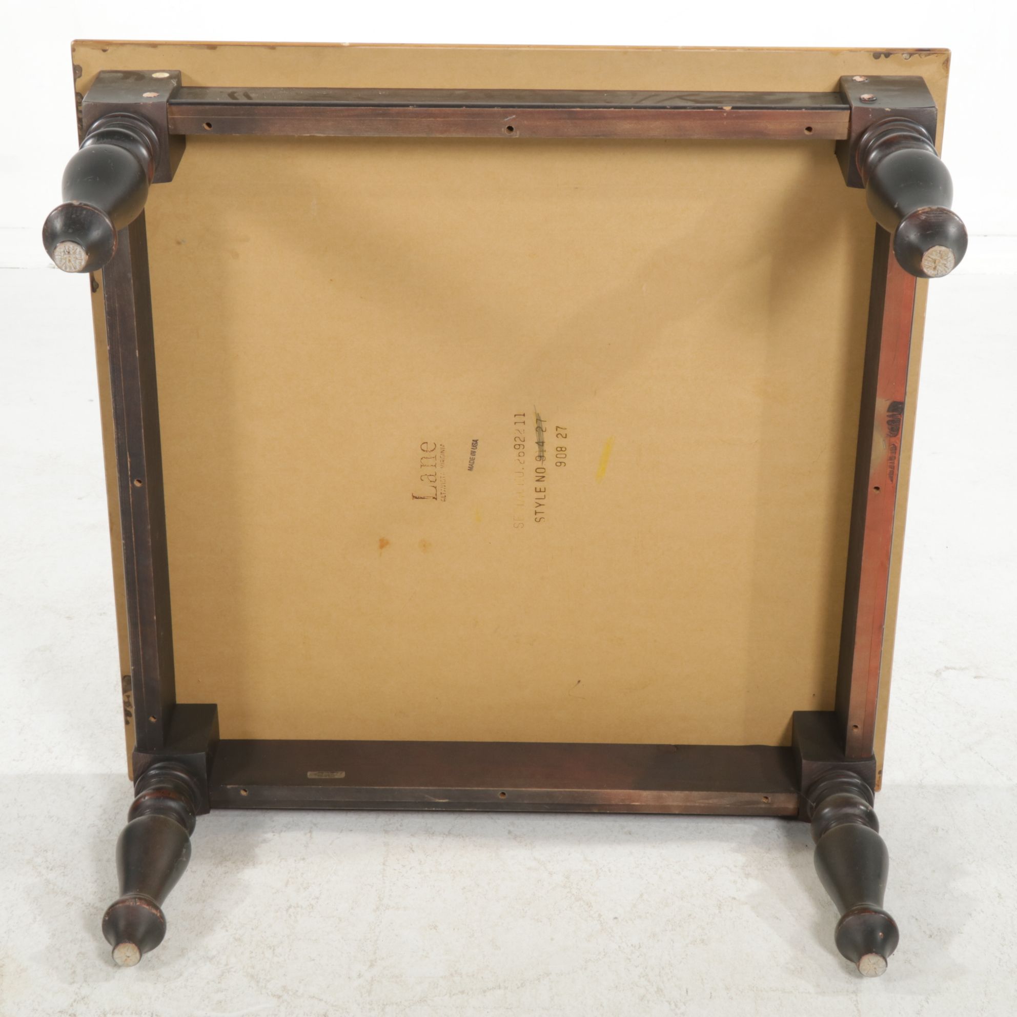 Lane Furniture Ebonized Wood and Pine Coffee Table, Late 20th Century